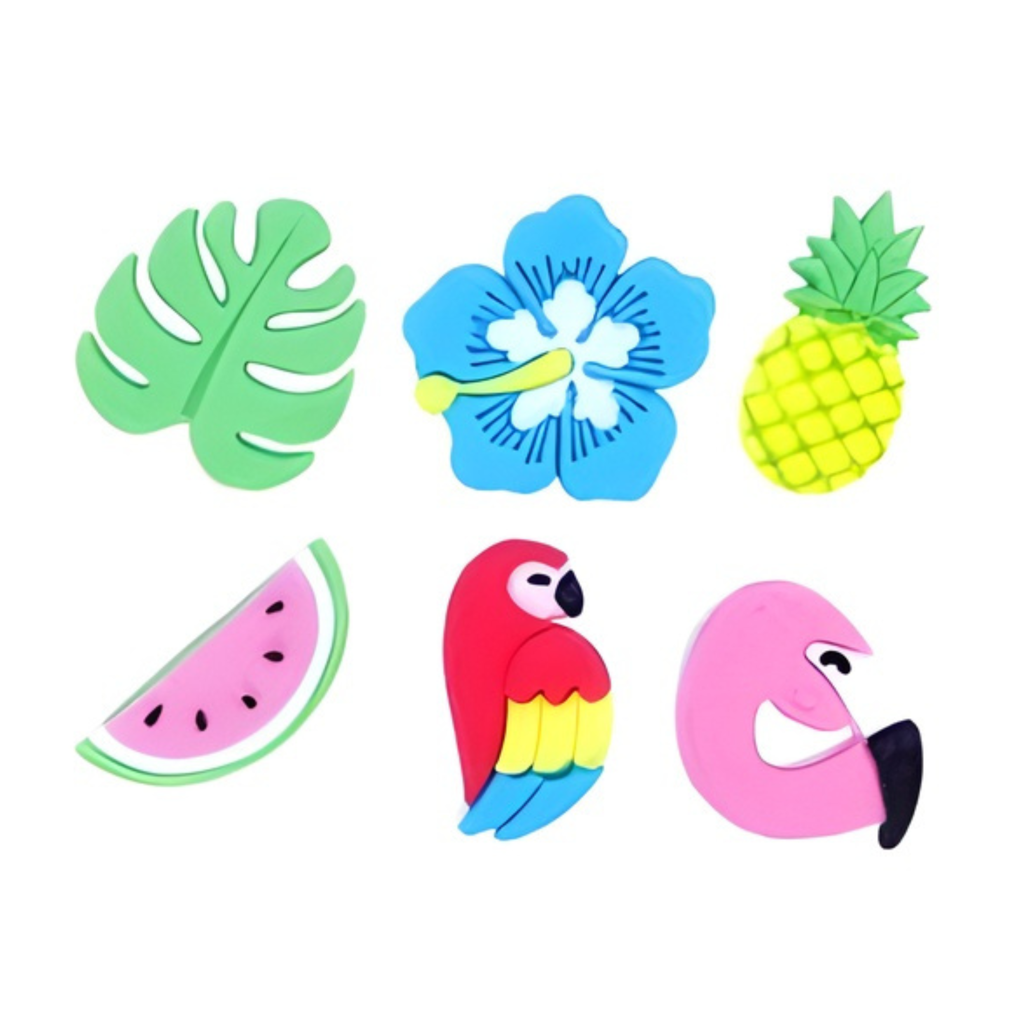 Ensemble de 6 décorations comestibles tropicales