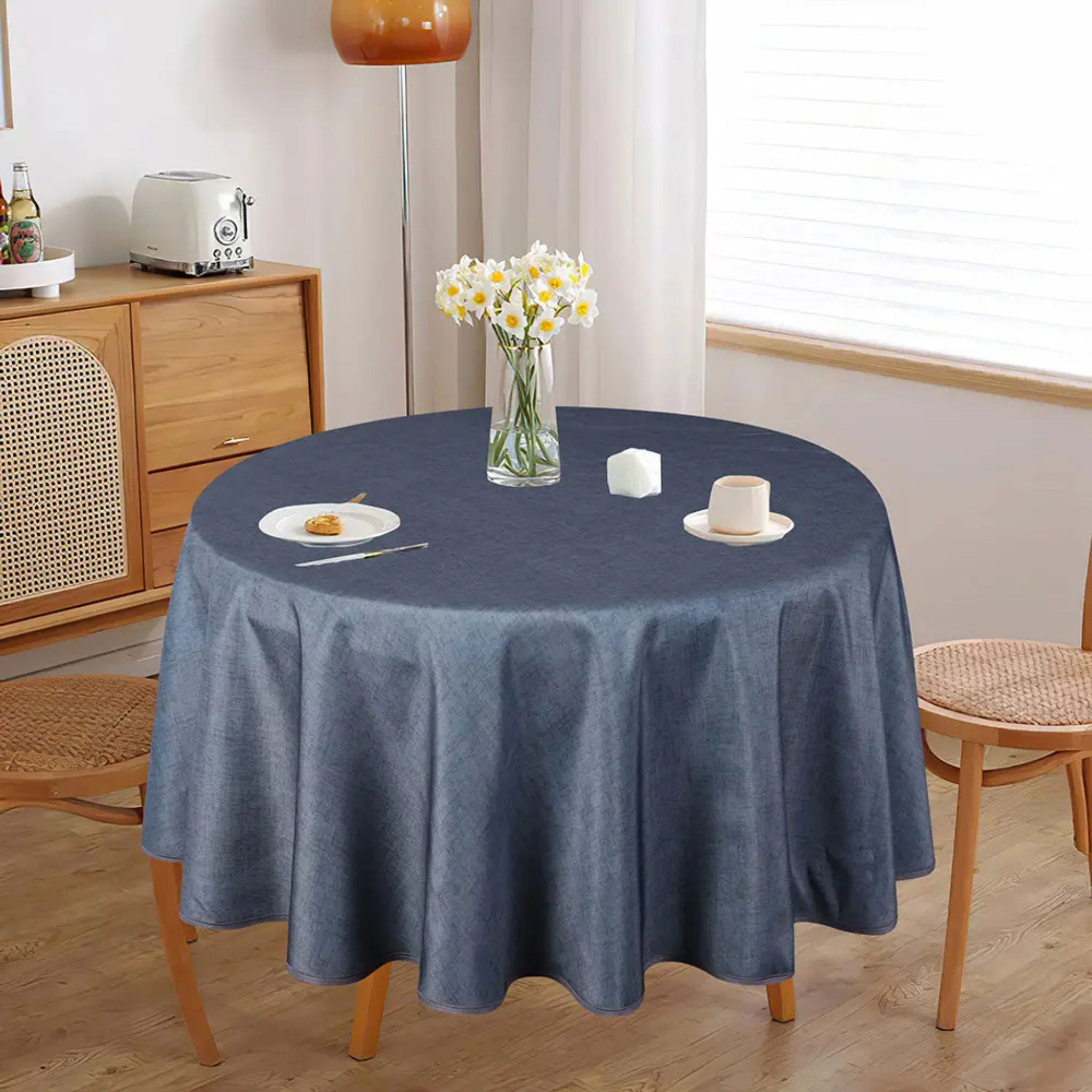Nappe ronde en polyester Charcoal 70"
