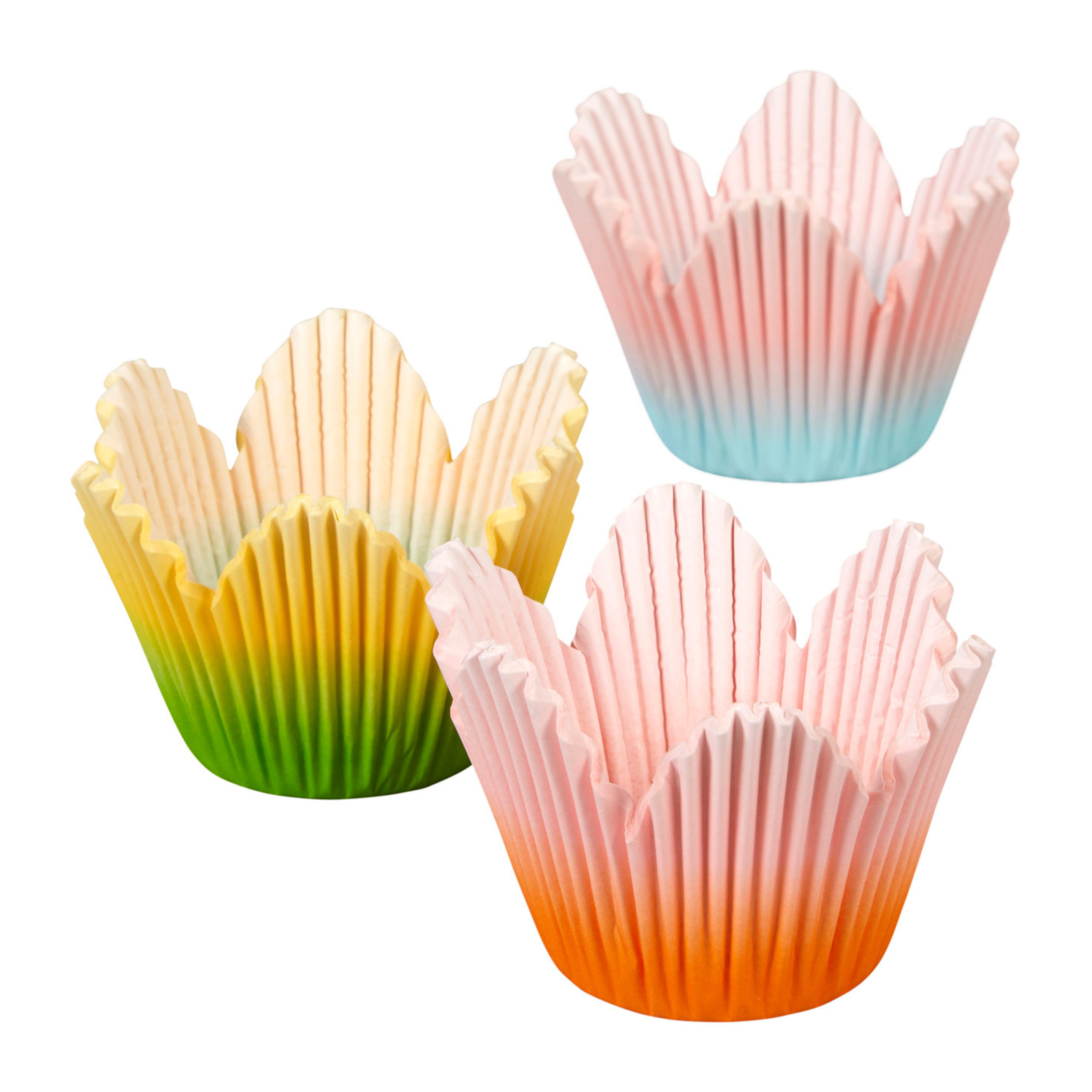 Ensemble de 72 caissettes à cupcakes pétales de fleur ombrées - Wilton