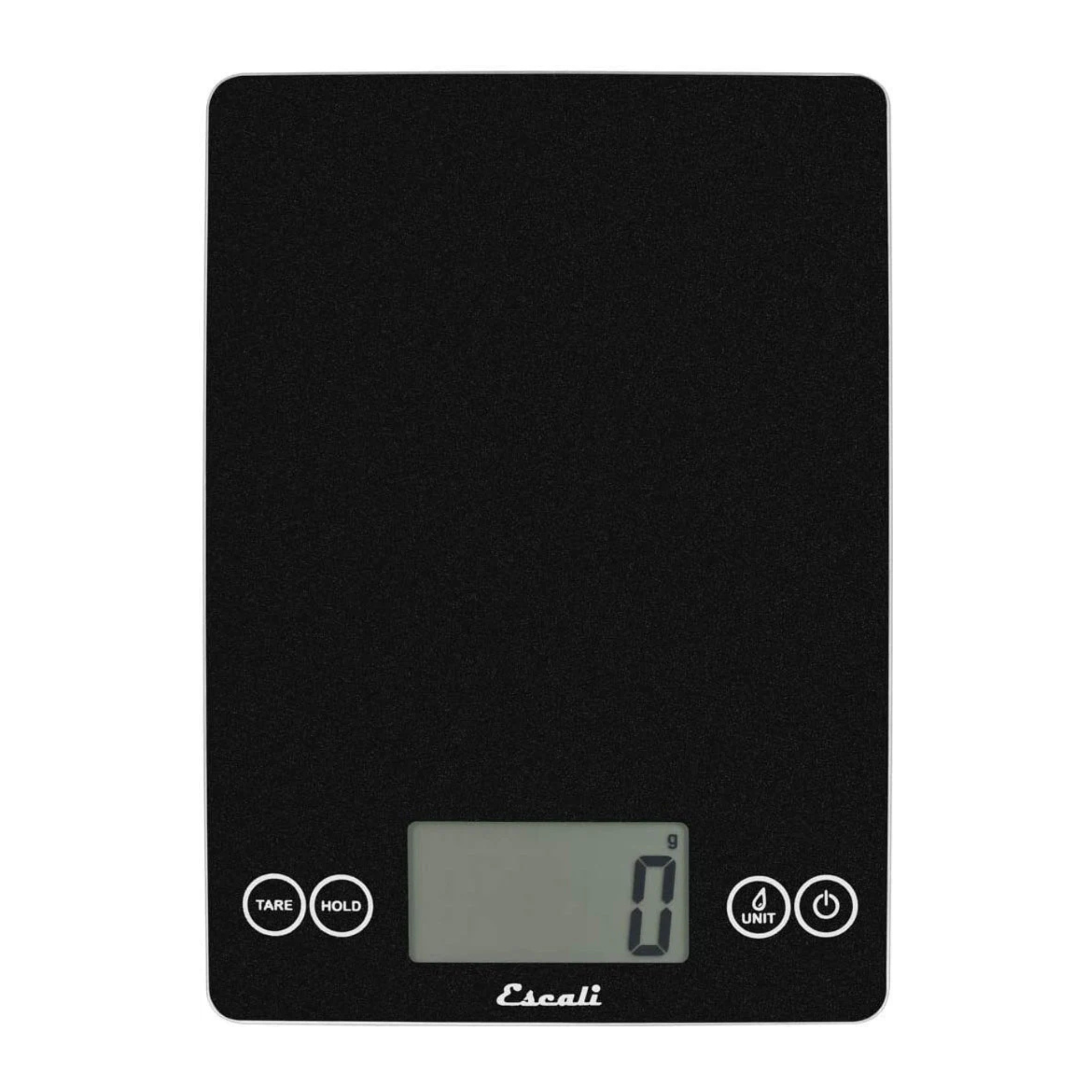 balance de cuisine numérique escali vue de dessus en verre noir
