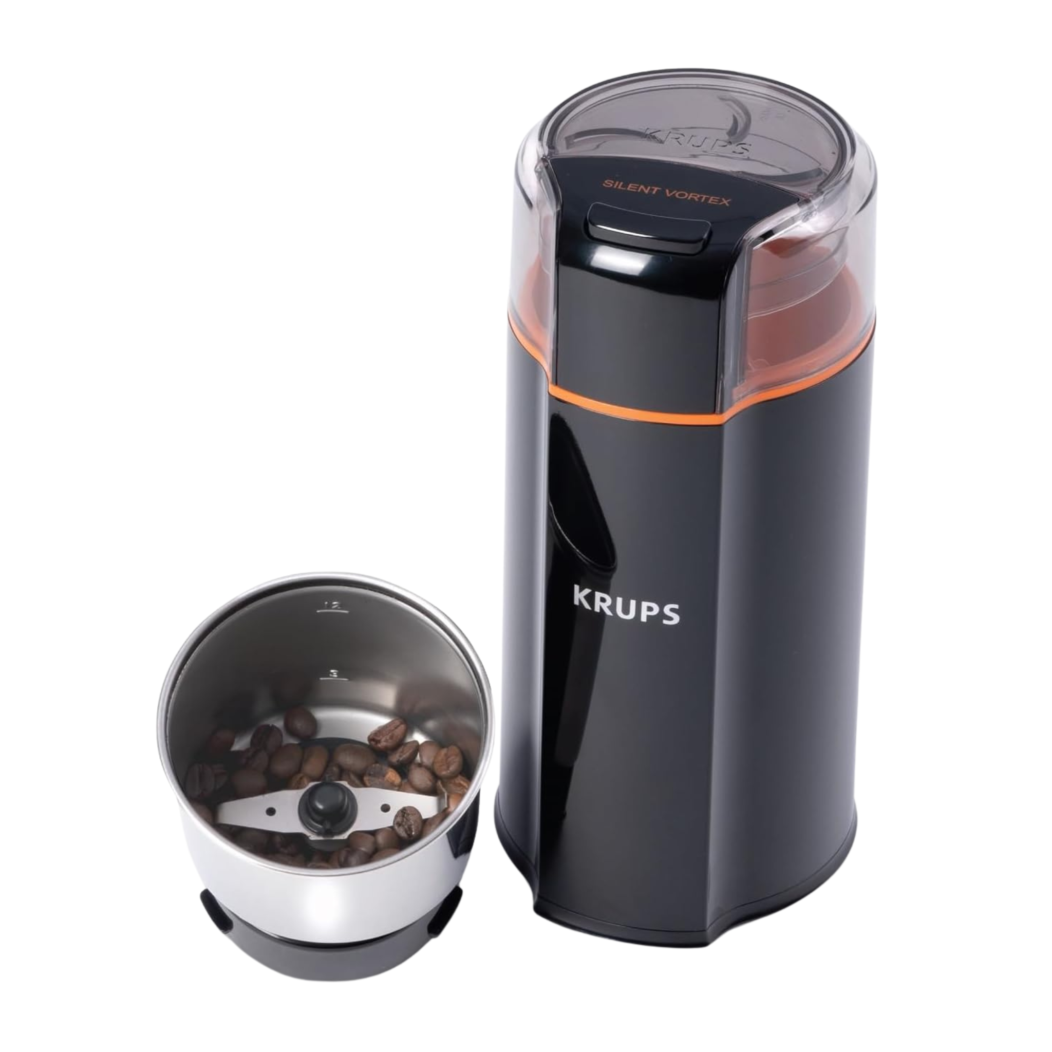 Moulin à café, épices et herbes séchées 3-en-1 Silent Vortex - Krups