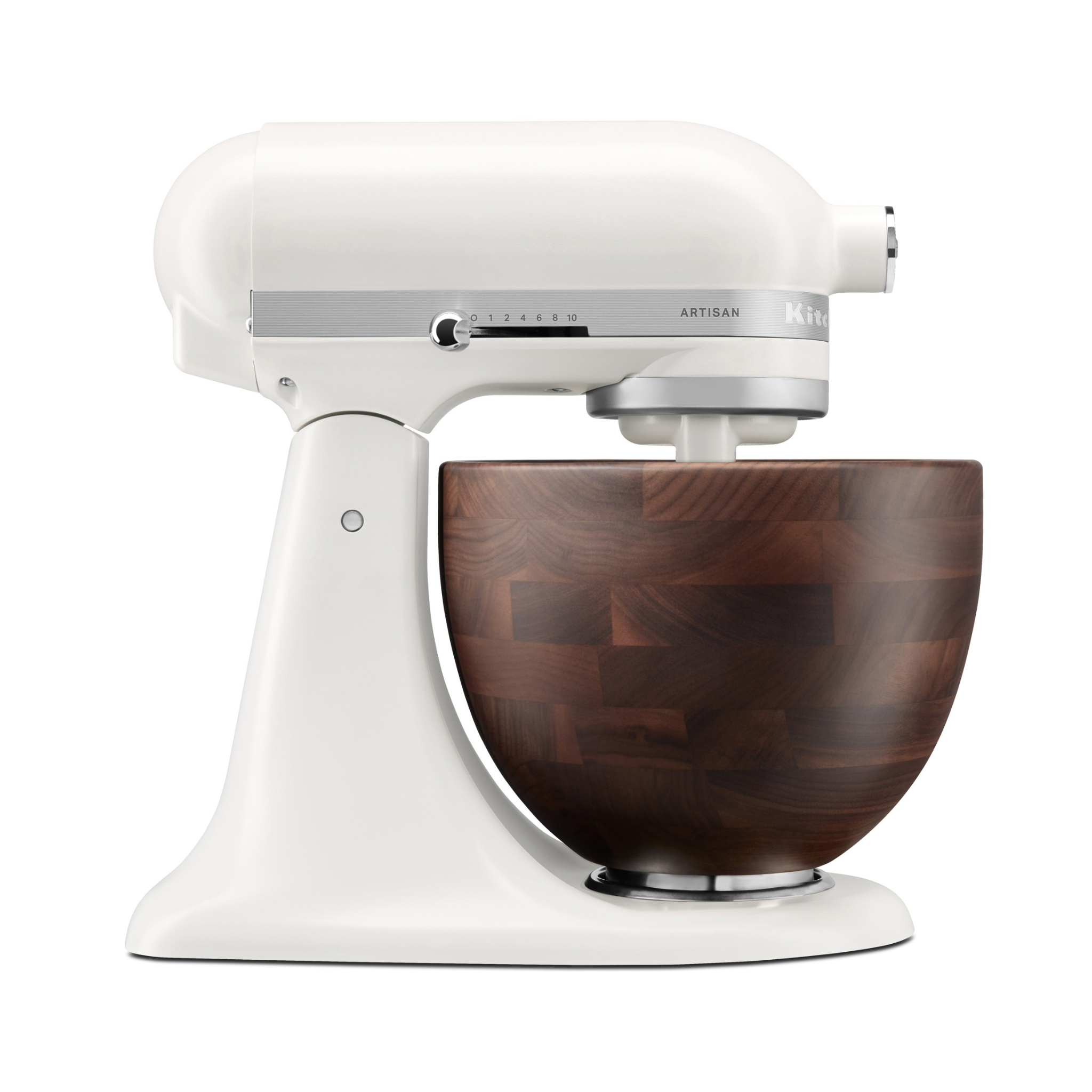 Batteur sur socle Artisan® à tête inclinable porcelaine et noyer 5 pintes – KitchenAid