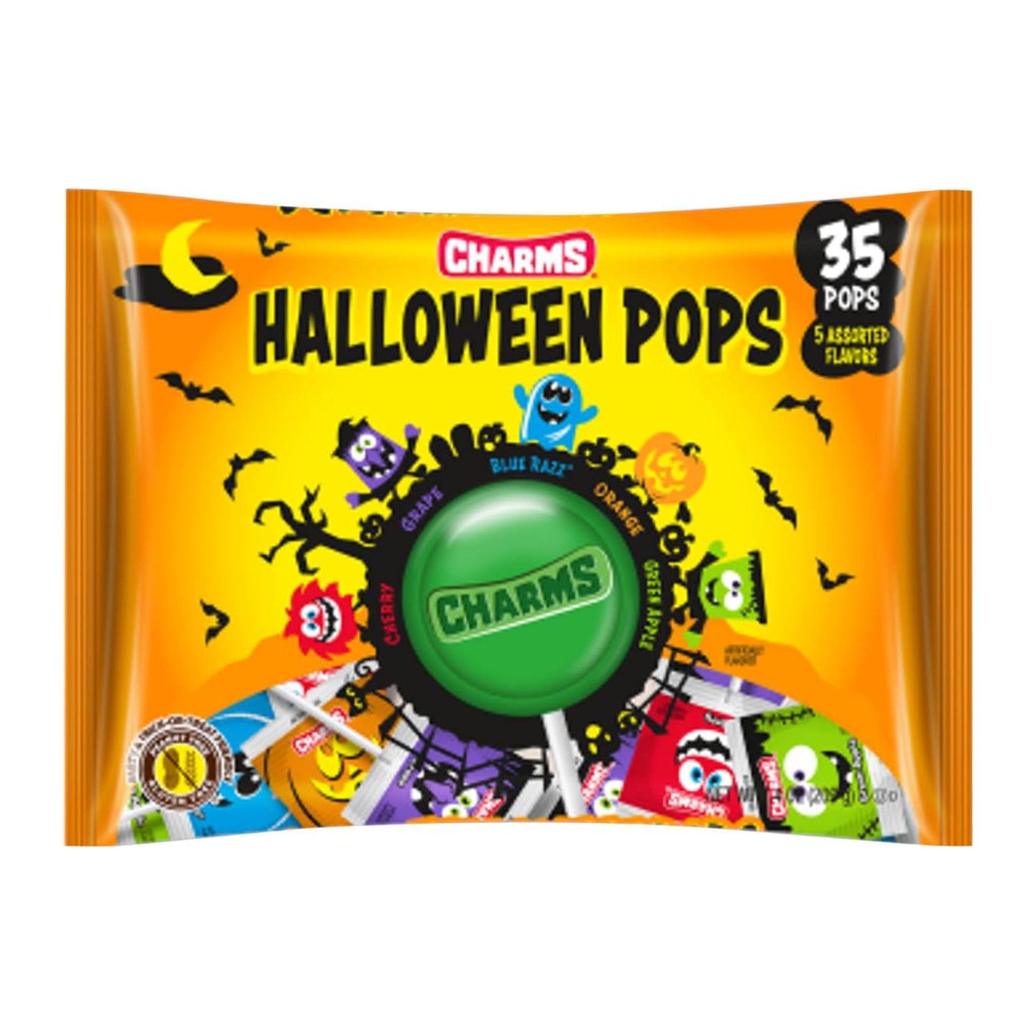 Sucettes Halloween Flat Pops 210g
