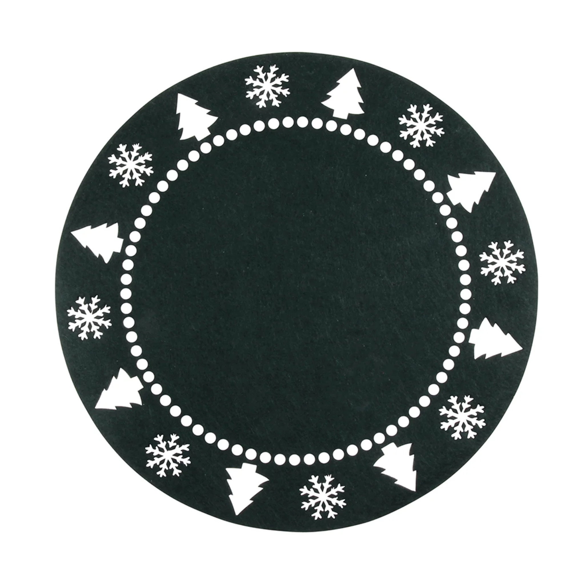 Ensemble de 4 napperons en feutre Hiver Vert Forêt