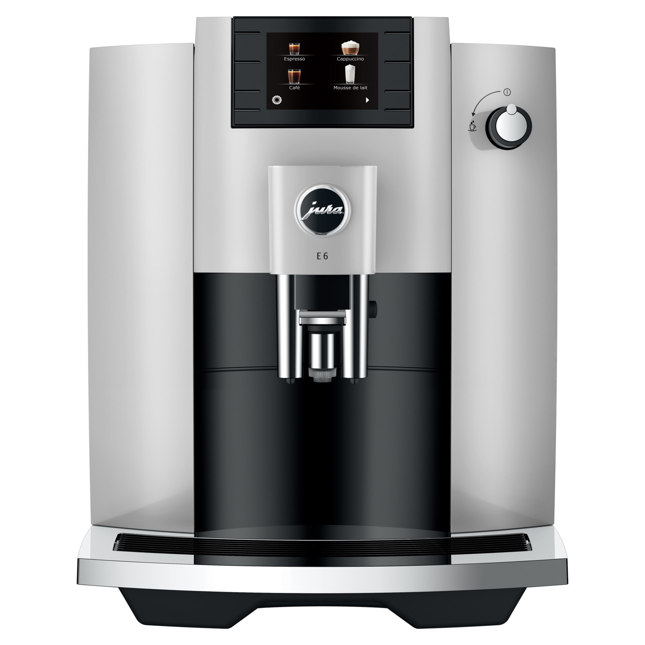 machine à espresso automatique jura e6 inox vue complète

