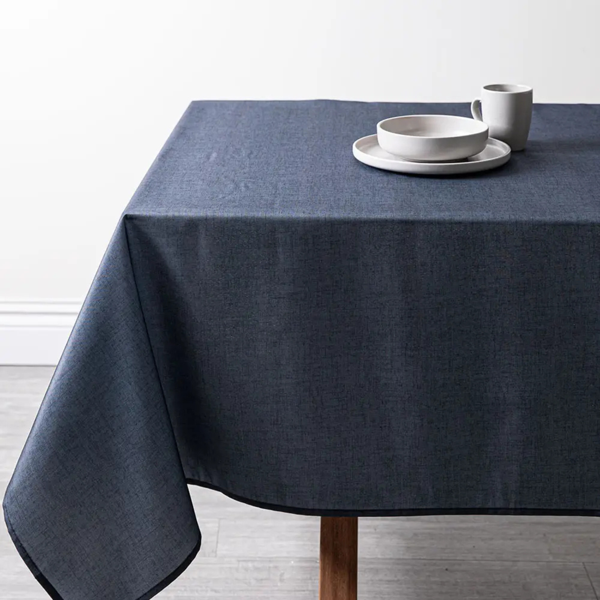 Charcoal Printed Polyester Rectangular Tablecloth 58x94"