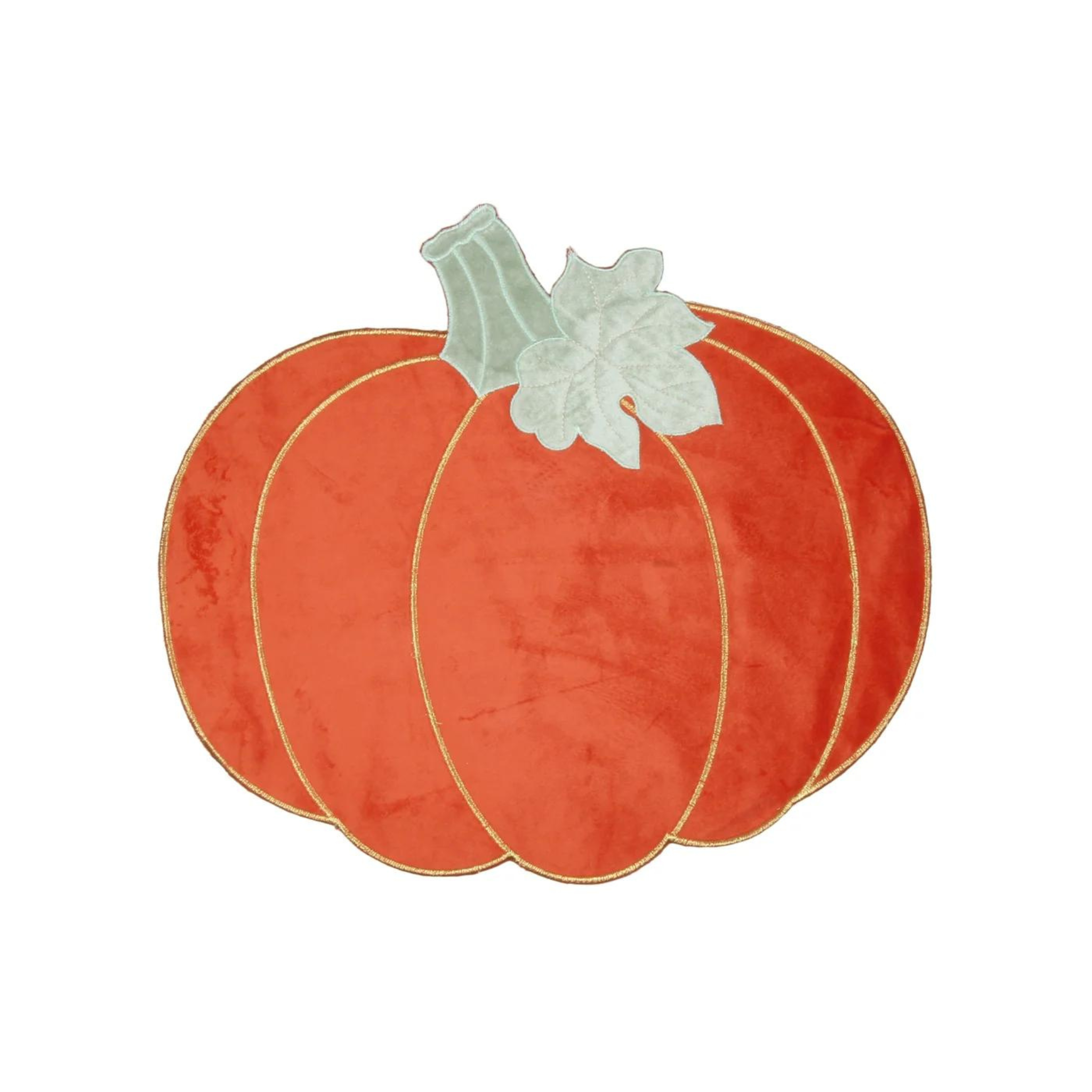 Napperon en velours Orange en forme de citrouille