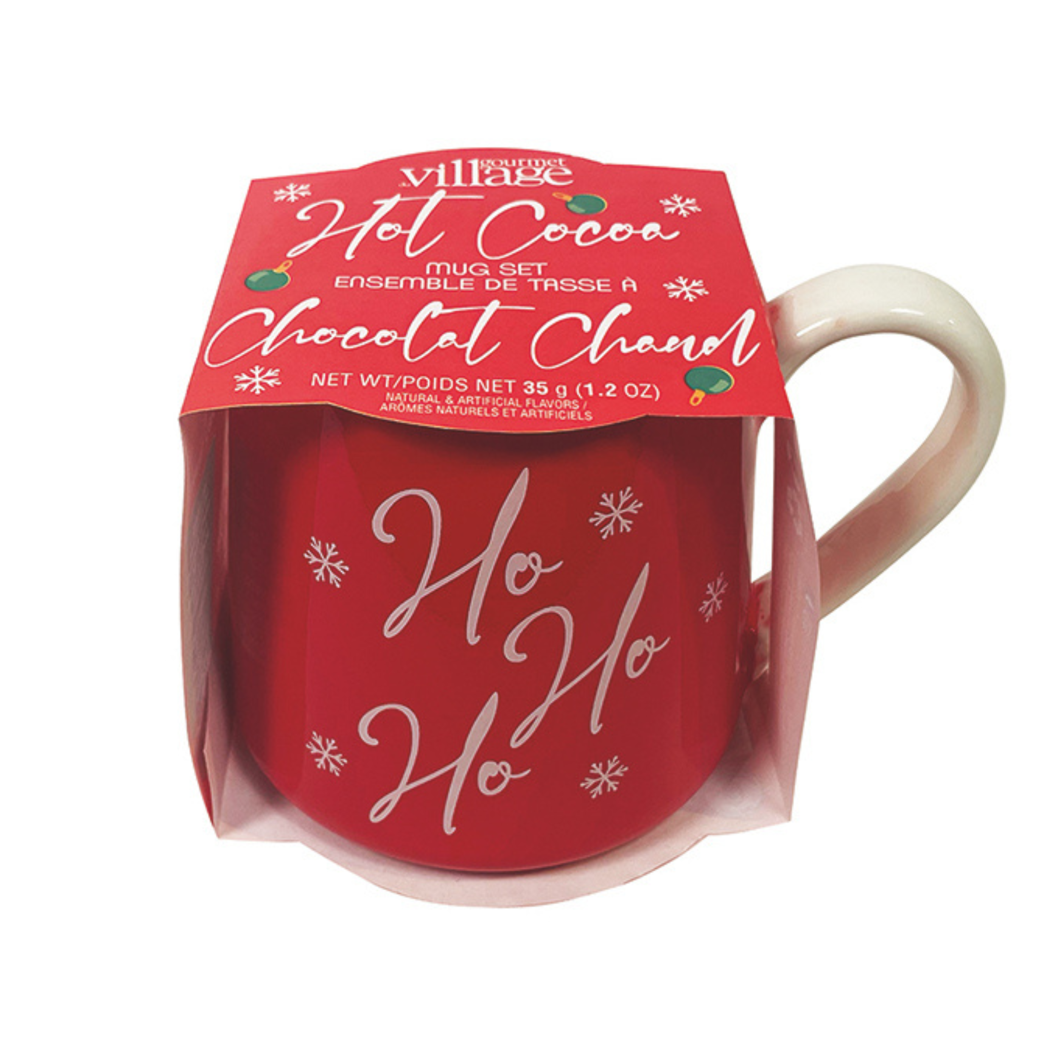 Tasse de Noël rouge avec mélange à chocolat chaud 35g - Gourmet du village