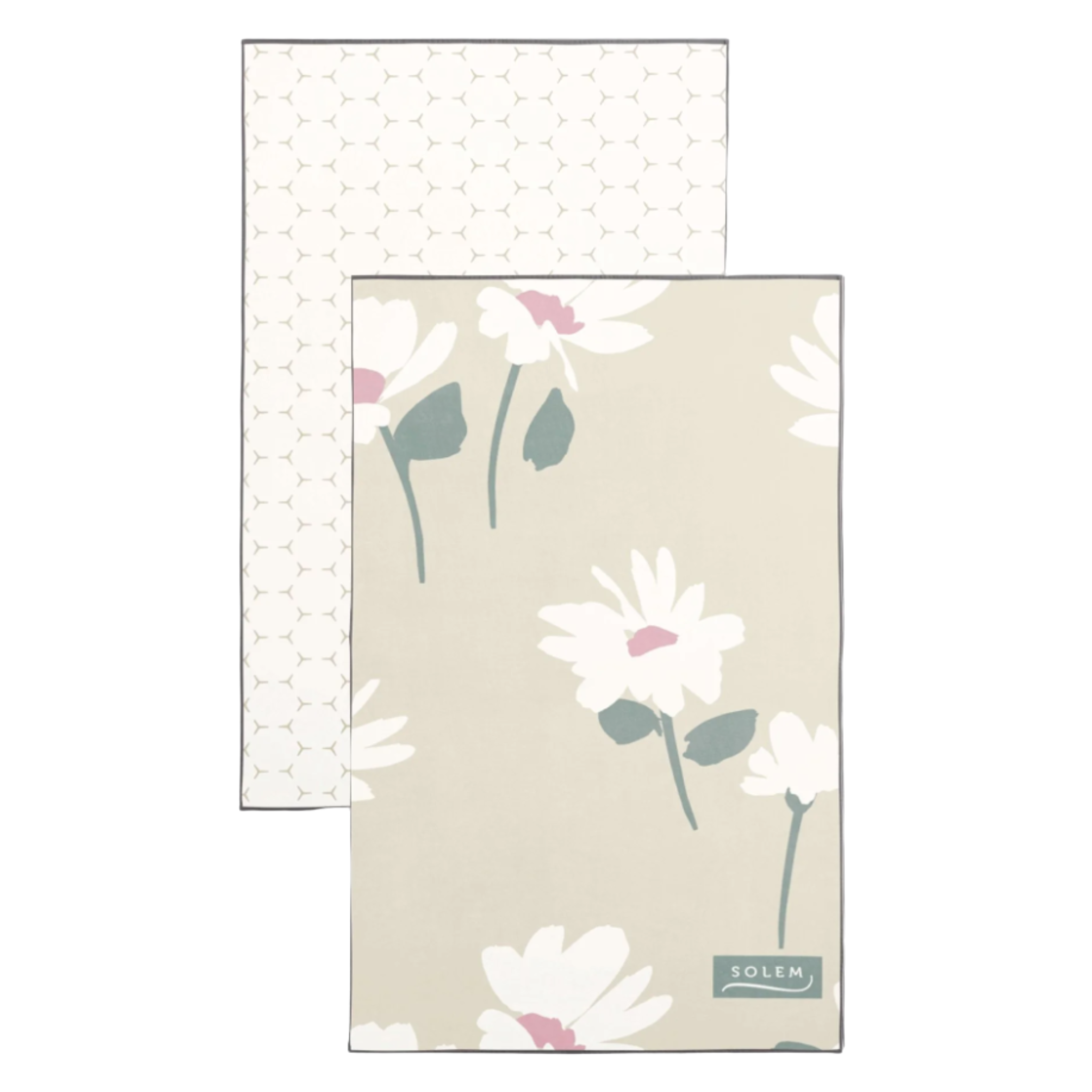 Ensemble de 2 serviettes à main Marguerite en brise Beige - Solem