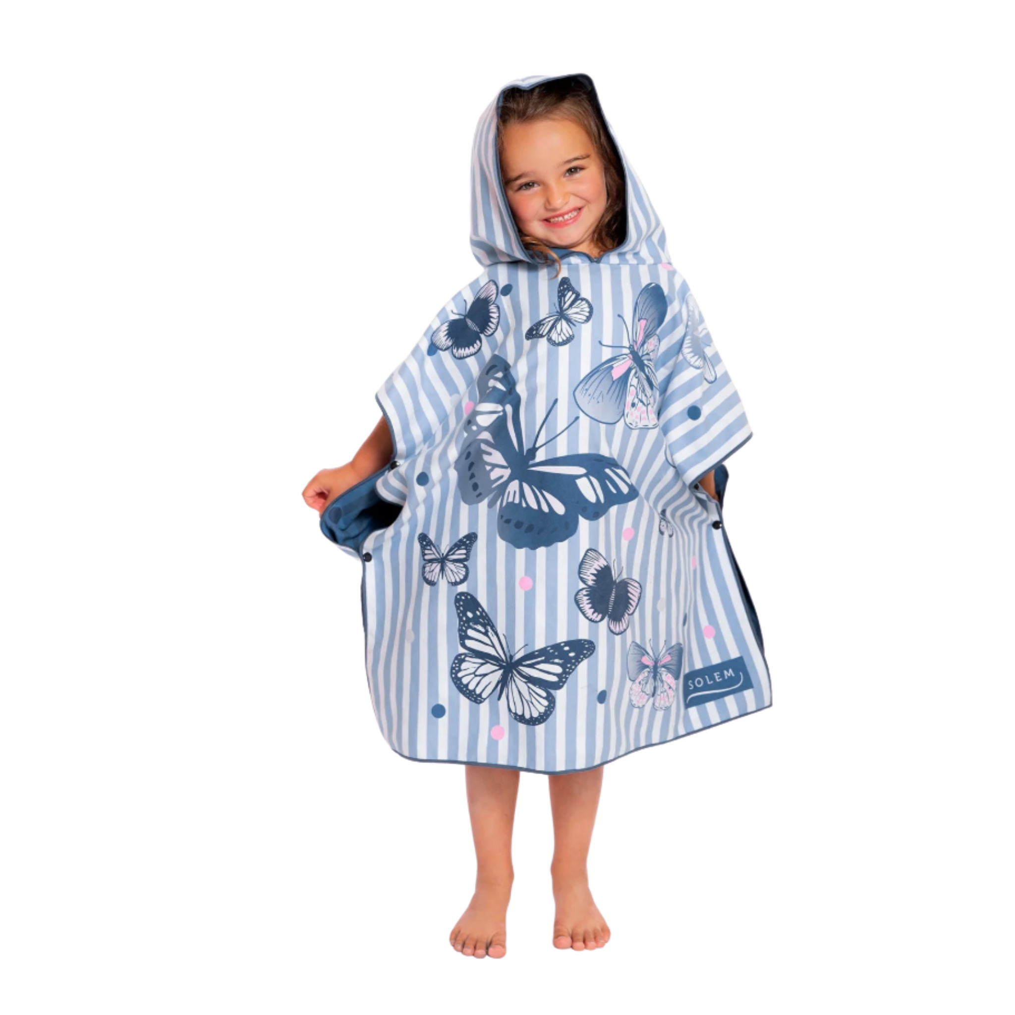 Poncho en microfibre pour enfants Papillons Magiques - Solem