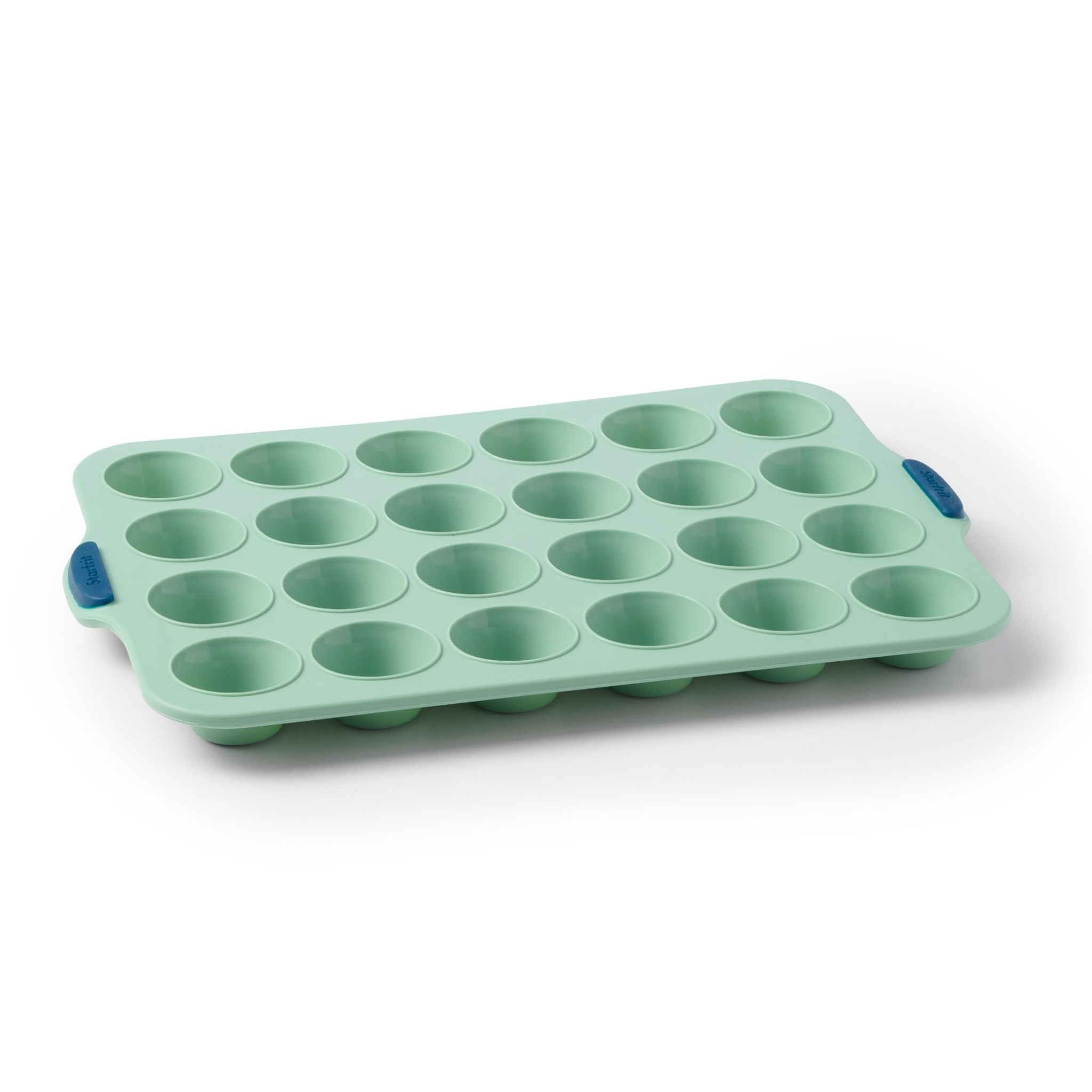 Moule à 24 mini muffins en silicone avec structure métallique intégrée Vert - Starfrit