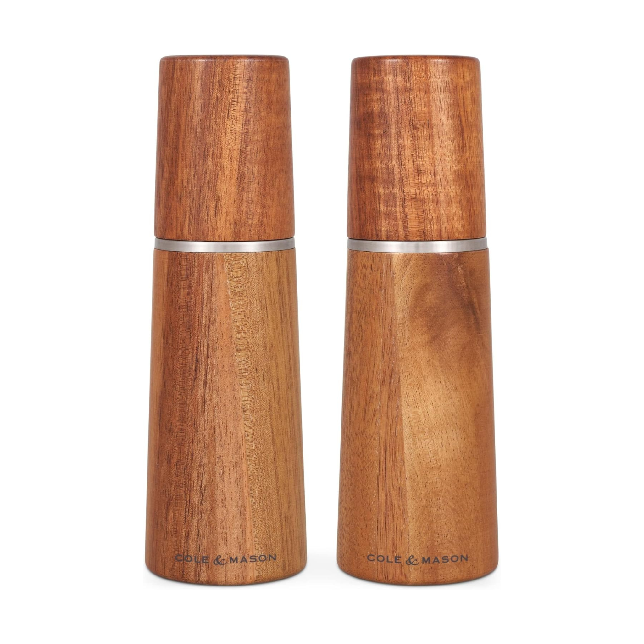 Ensemble de moulins à sel et poivre en bois d'acacia Marlow Cole & Mason avec mécanismes de broyage précis