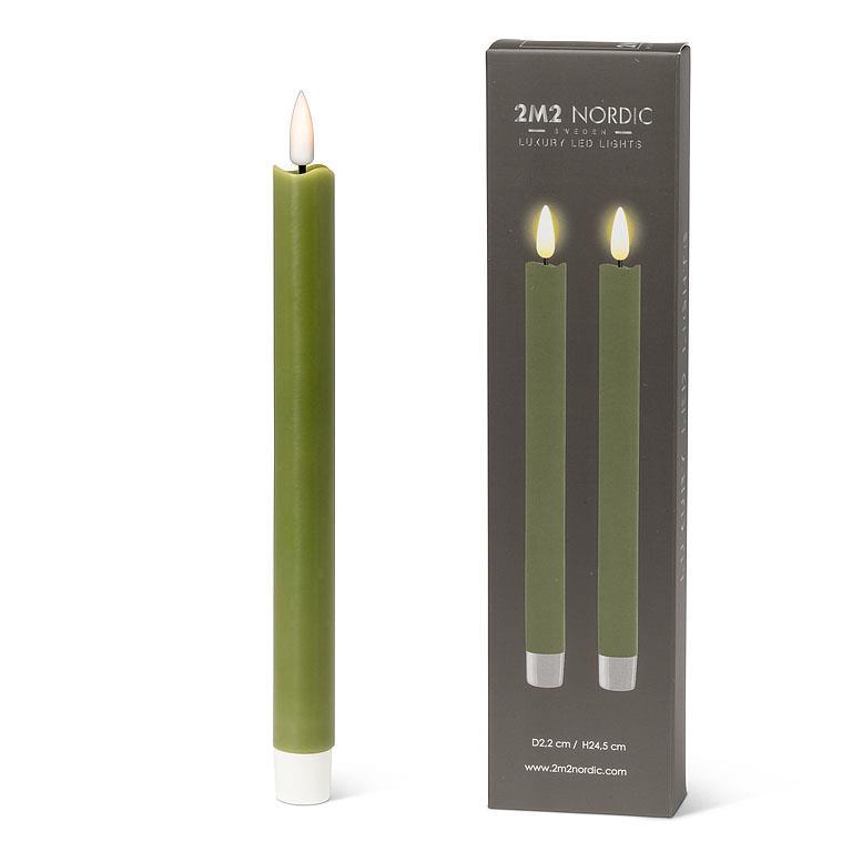 Set of 2 Green LED candles