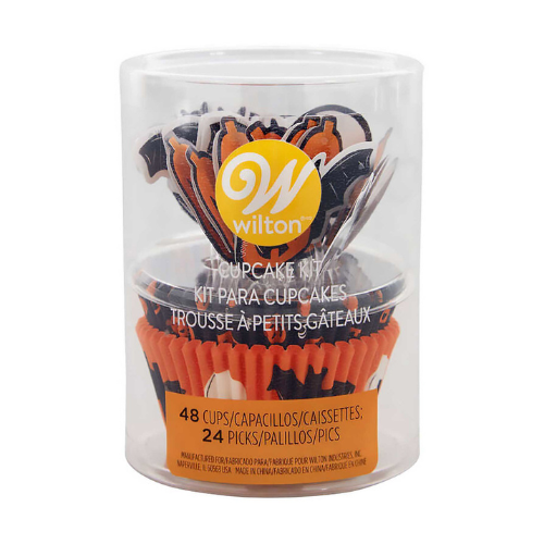 Ensemble de 72 pièces de moules à muffins et pics Halloween - Wilton