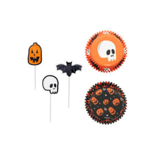 Ensemble de 72 pièces de moules à muffins et pics Halloween - Wilton