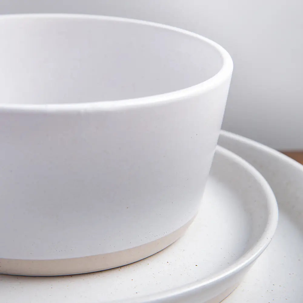 Vaisselle en grès Blanc brillant – Eugène Allard Cuisine et Tendances