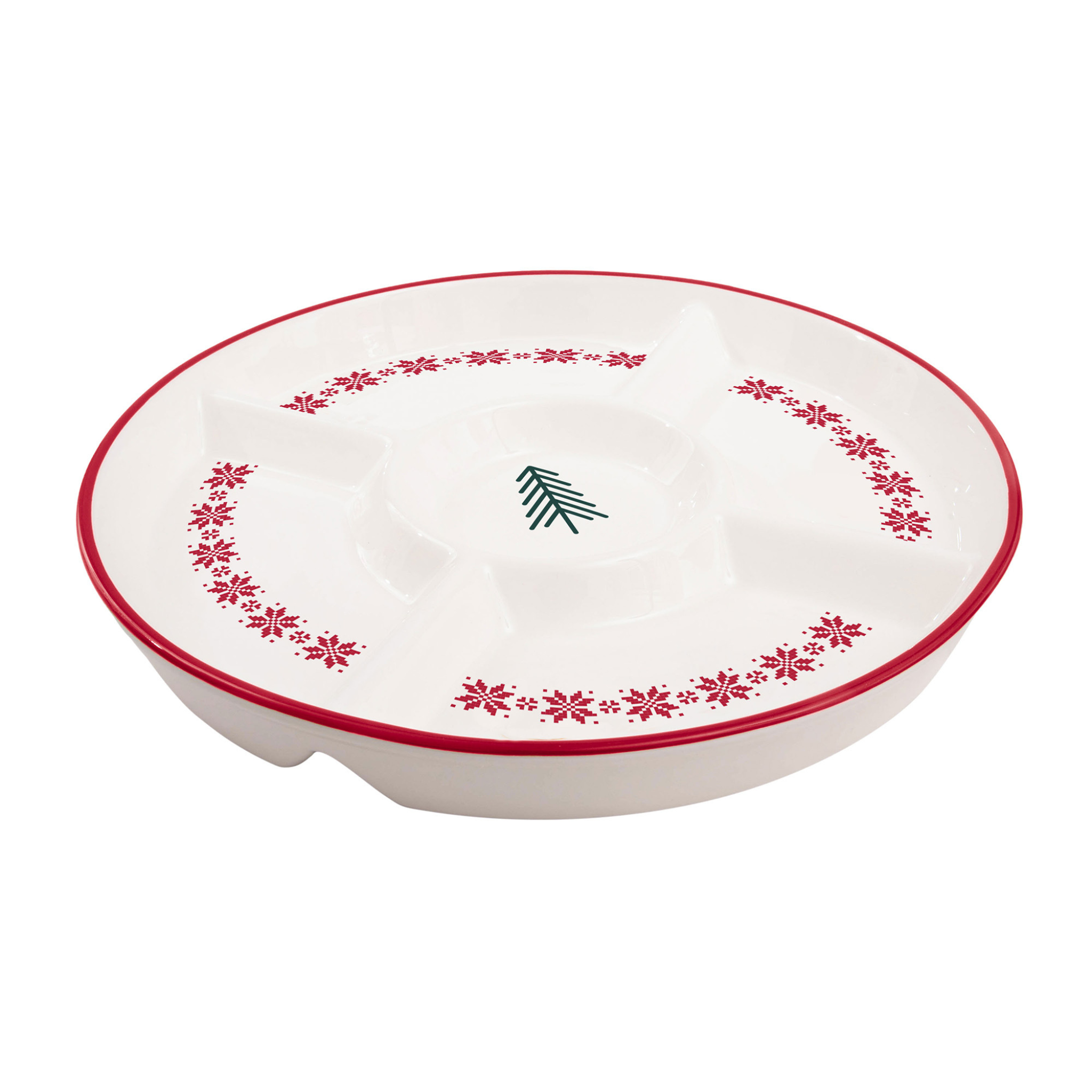 Bol à compartiments avec motif de sapin 31 cm