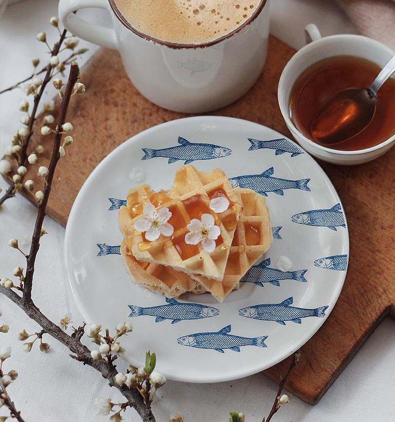 Assiette poissons bleus 6po