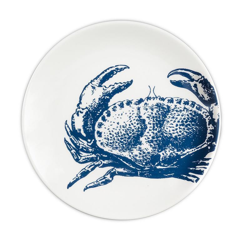 Assiette Crabe bleu 6po