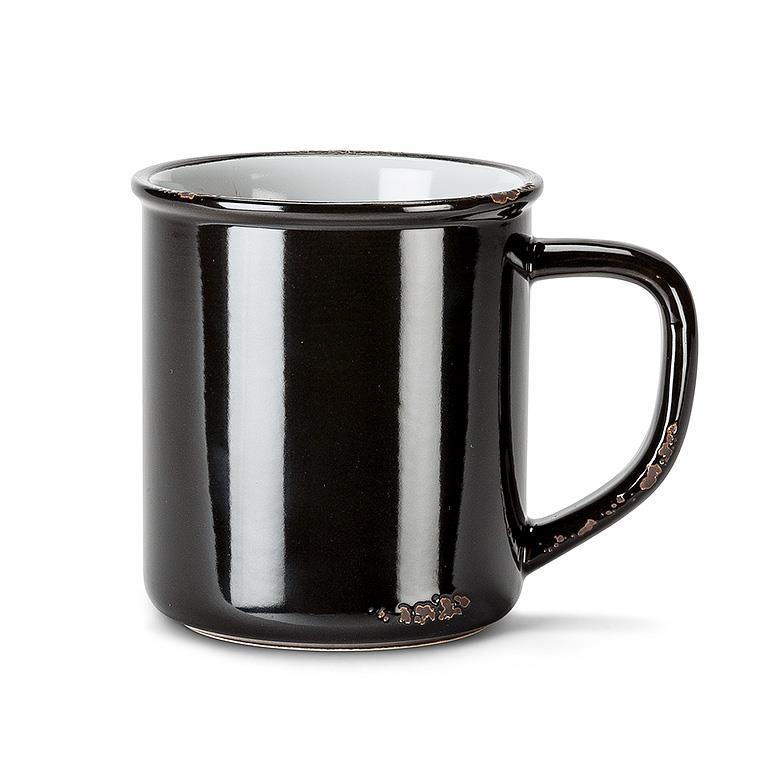 Tasse rustique Noir lustré 14oz
