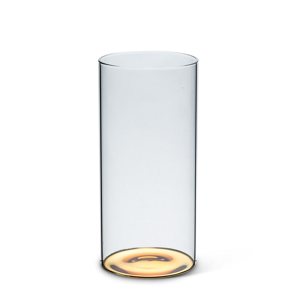 Highball glass with a metallic base, gold finish, 16oz