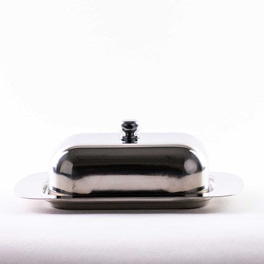 Stainless steel butter dish with lid