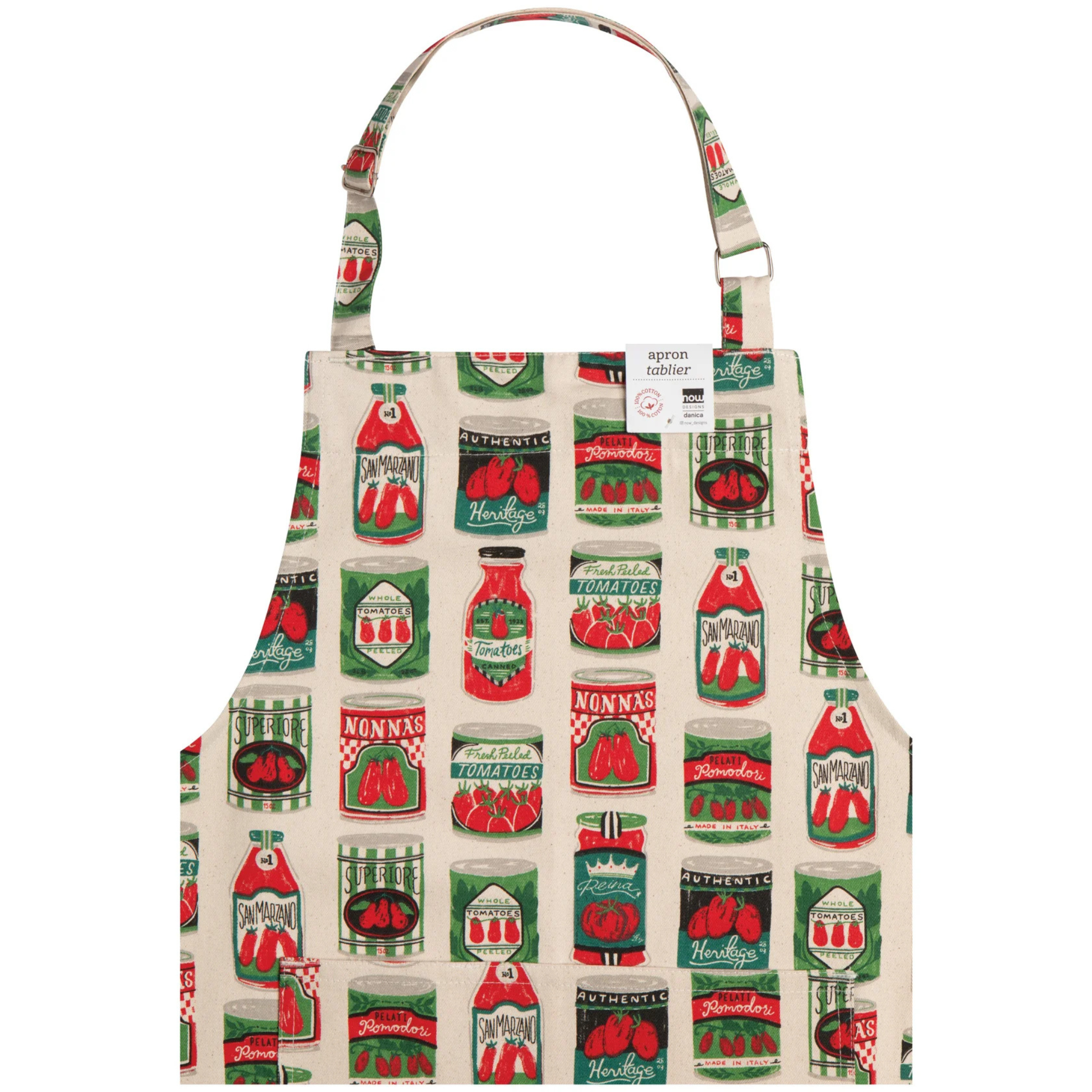 Tablier de chef en coton motif tomates Pomodori - Danica