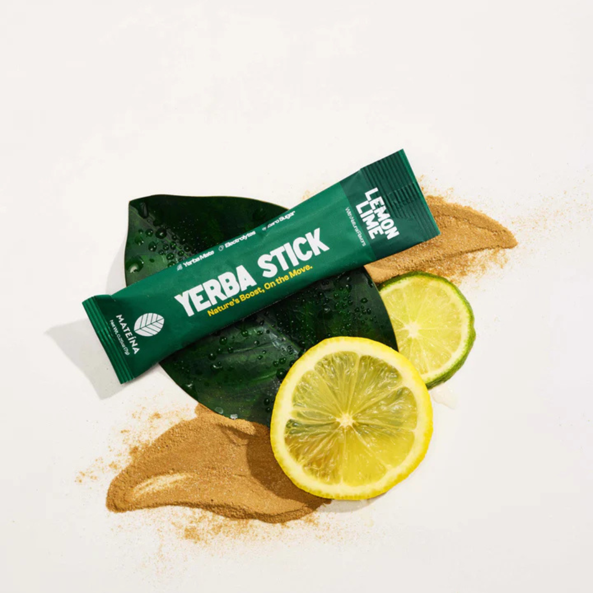 Ensemble de 15 bâtonnets de Yerba Maté avec électrolytes Citron Lime - Mateina