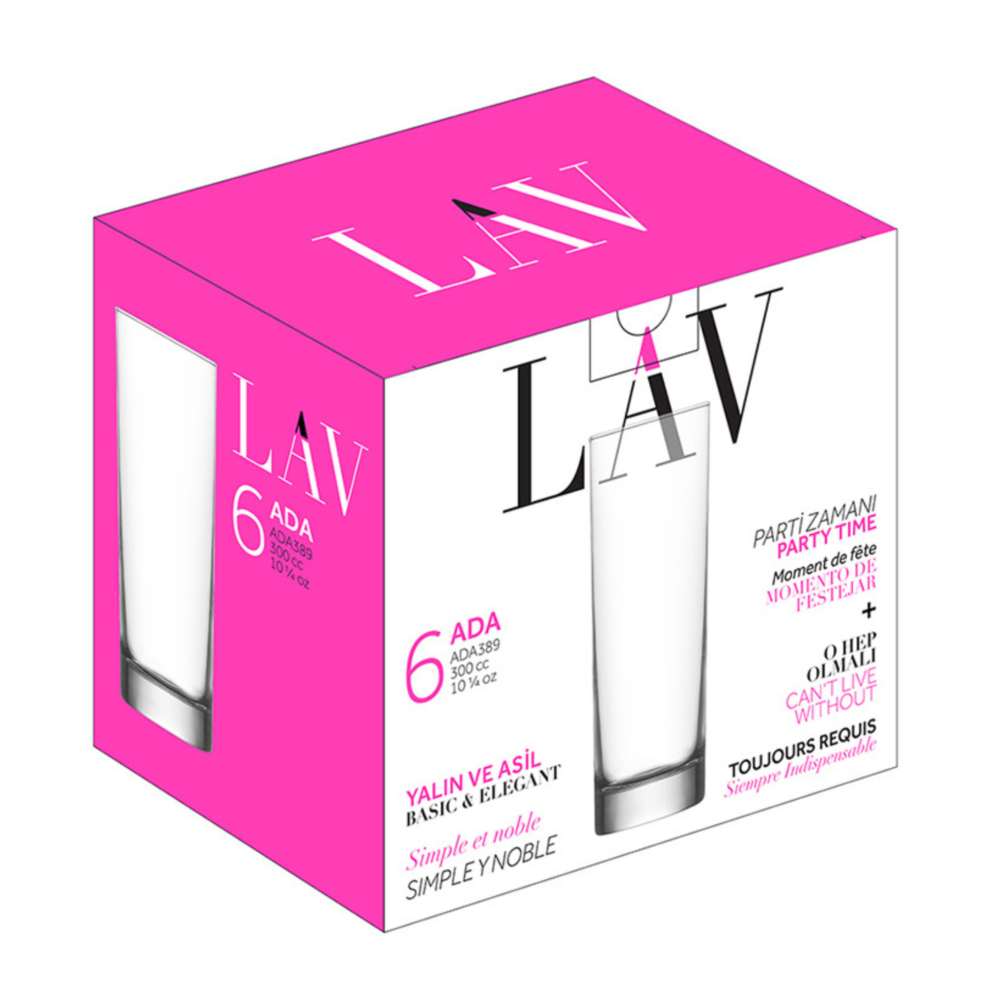 Ensemble de 6 verres highball Ada 10.75oz