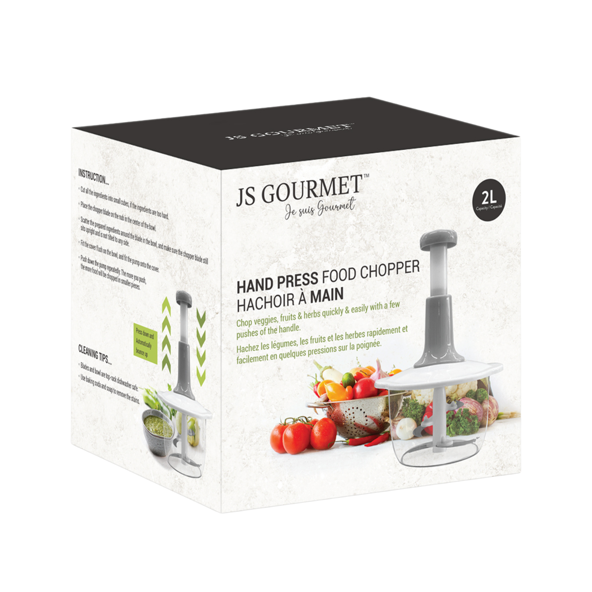 Hachoir manuel à pression 2L