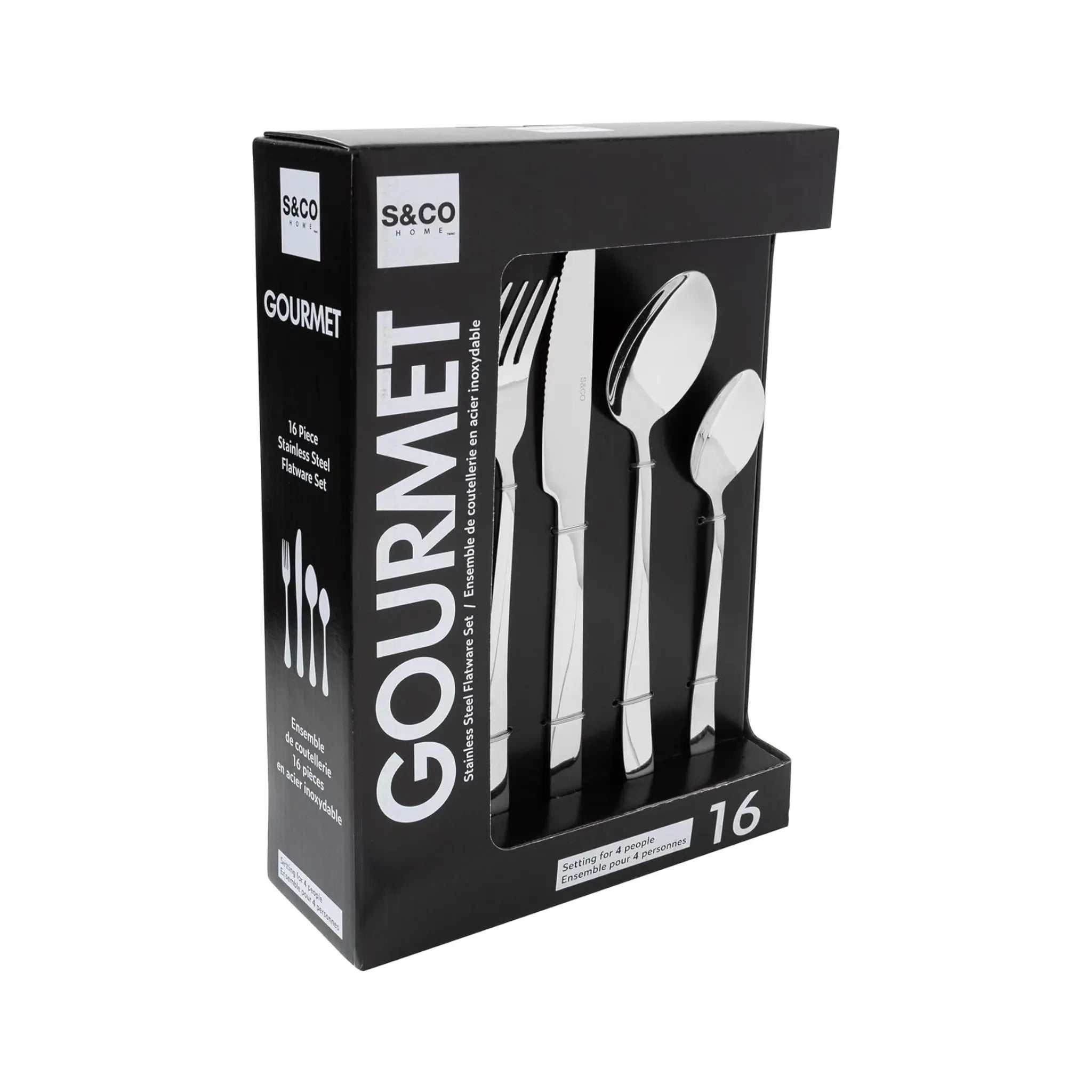 Ensemble d'ustensiles en acier inoxydable 16 pièces Safdie & Co.