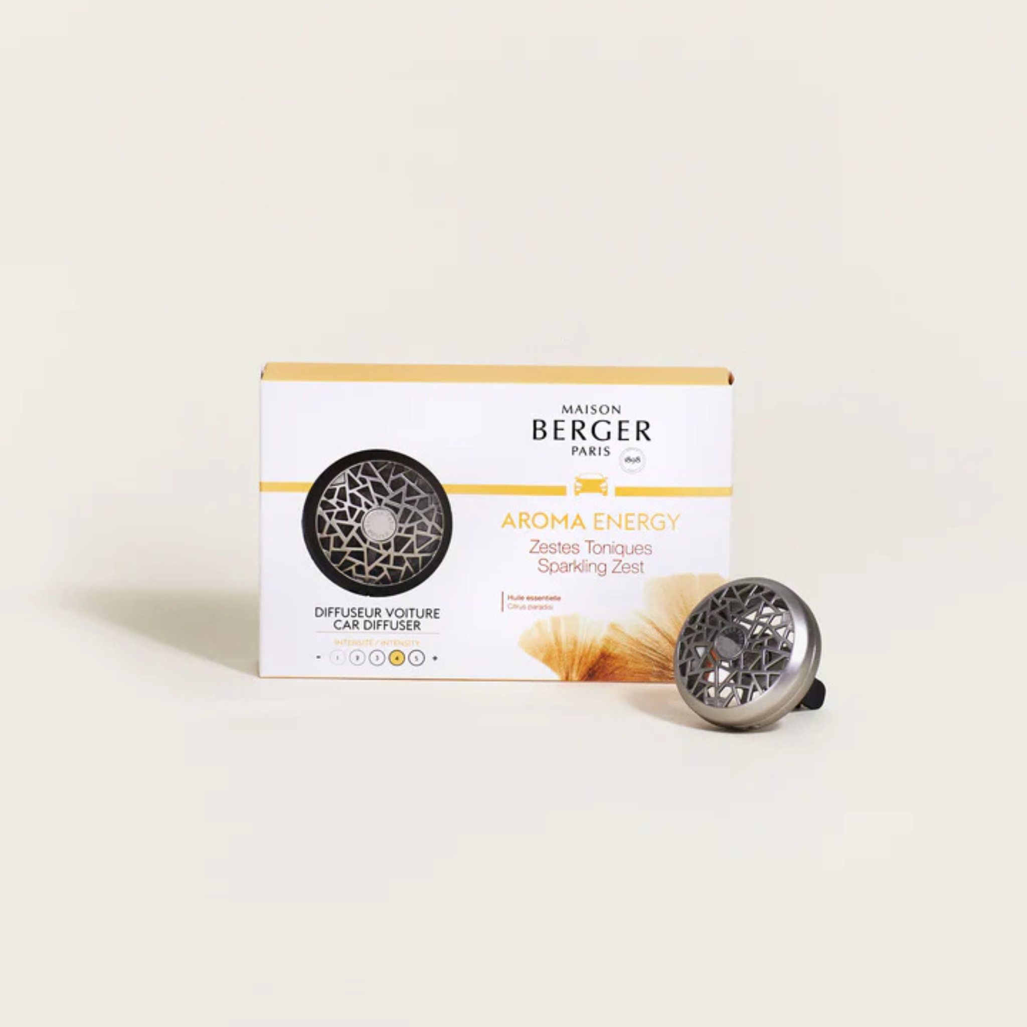 Diffuseur pour voiture anti-odeur Zeste Étincelant - Maison Berger