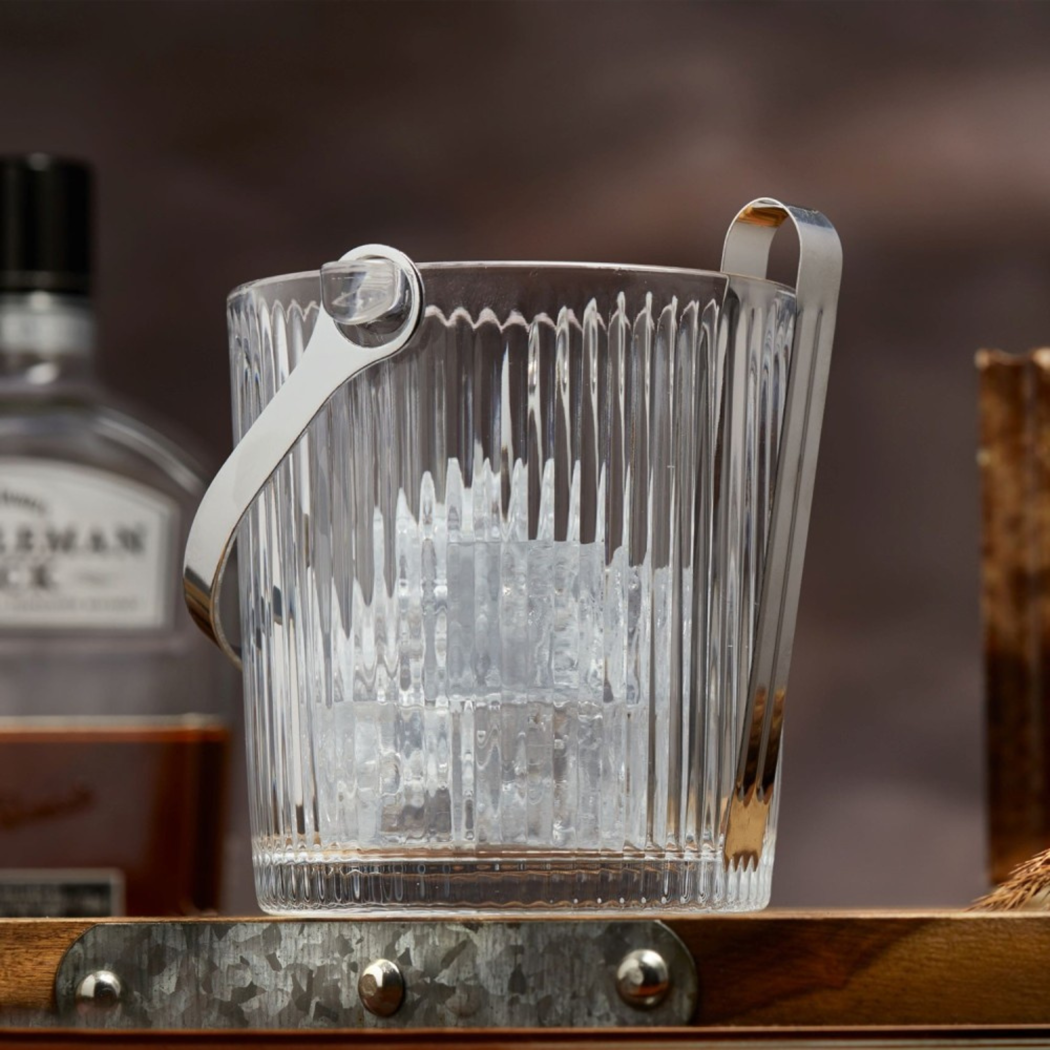 Seau à glace en verre avec pince 950 ml