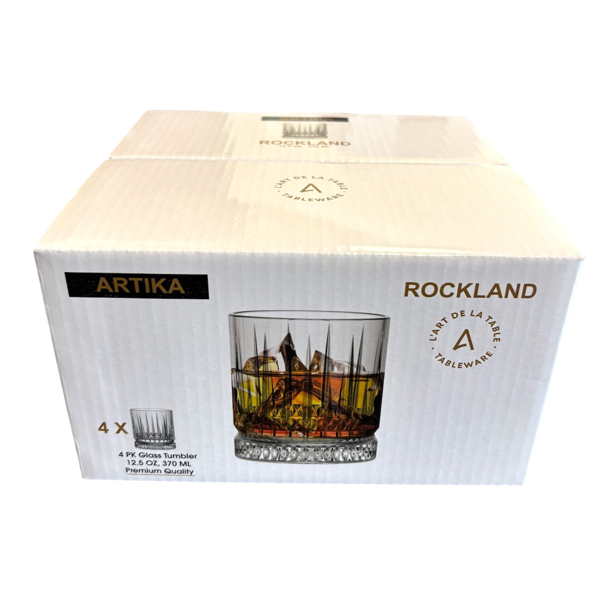 Ensemble de 4 verres à Old Fashioned lignés Rockland 370 ml