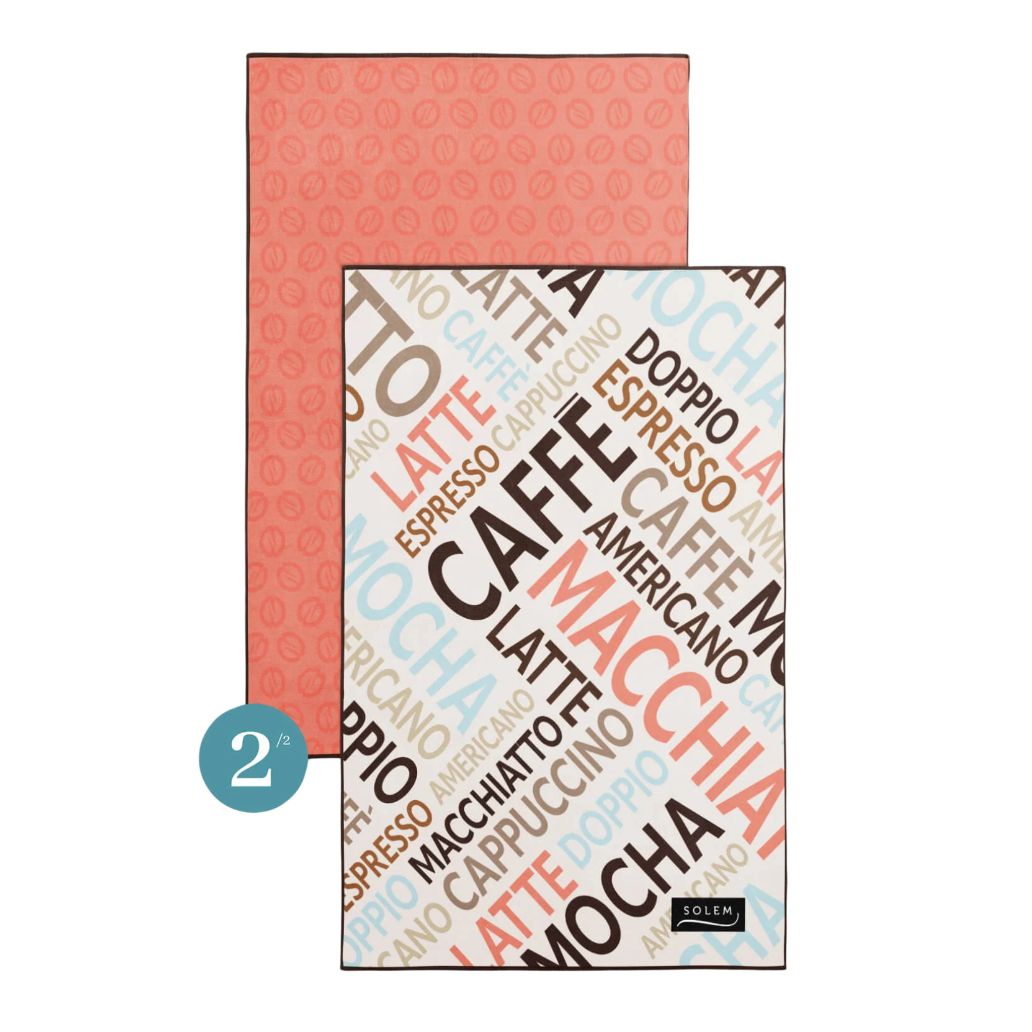 Ensemble de 2 linges à vaisselle Pause-Café - Solem