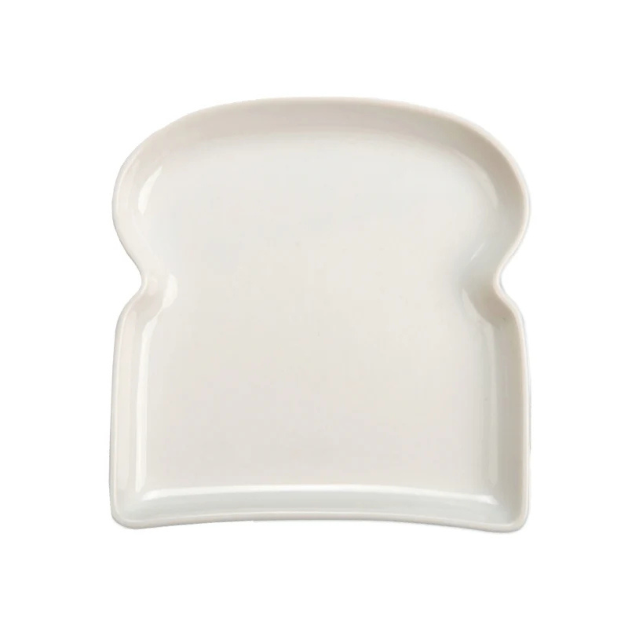 Porcelain toast-shaped plate 17 cm