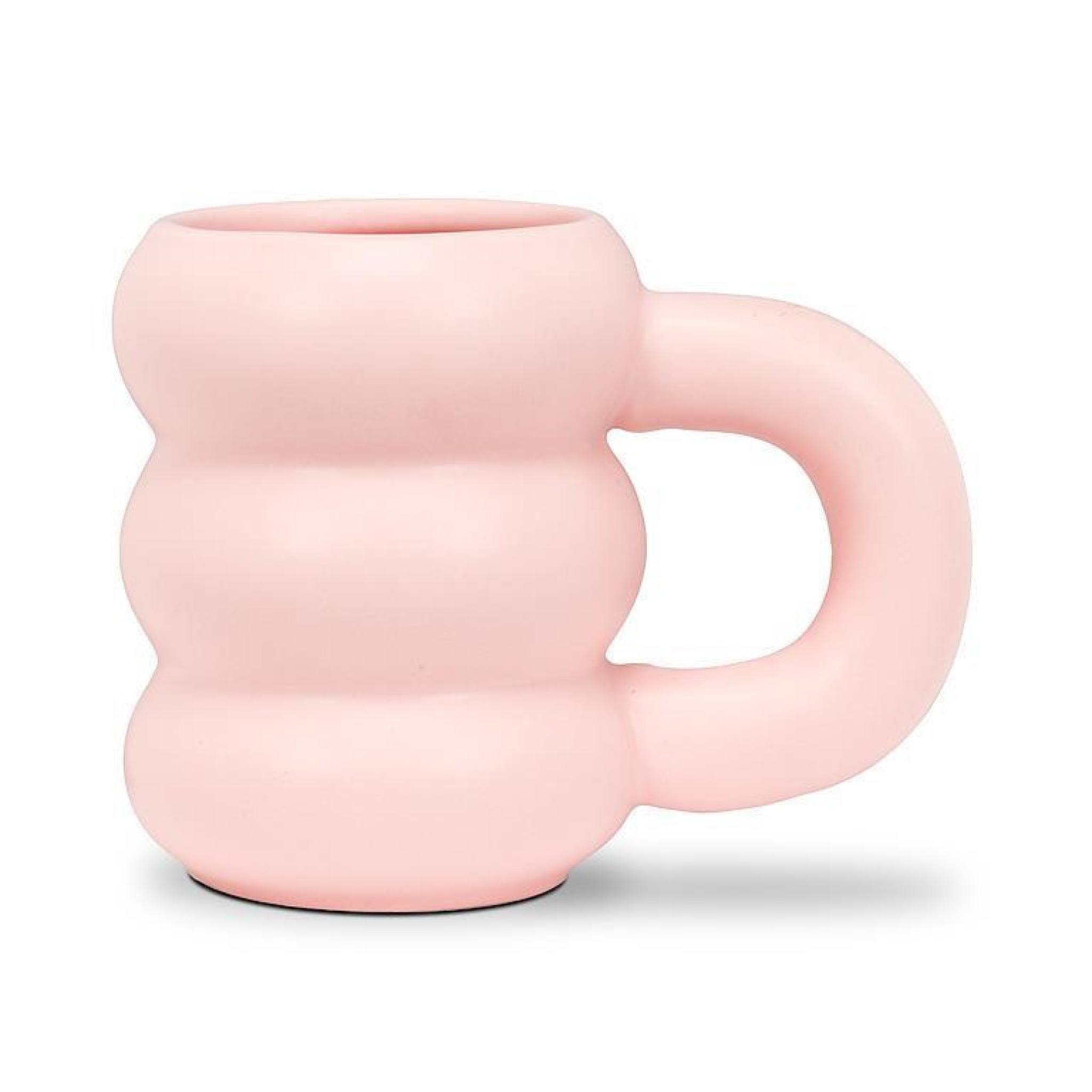 Tasse en grès effet bubble rose mat 414 ml 