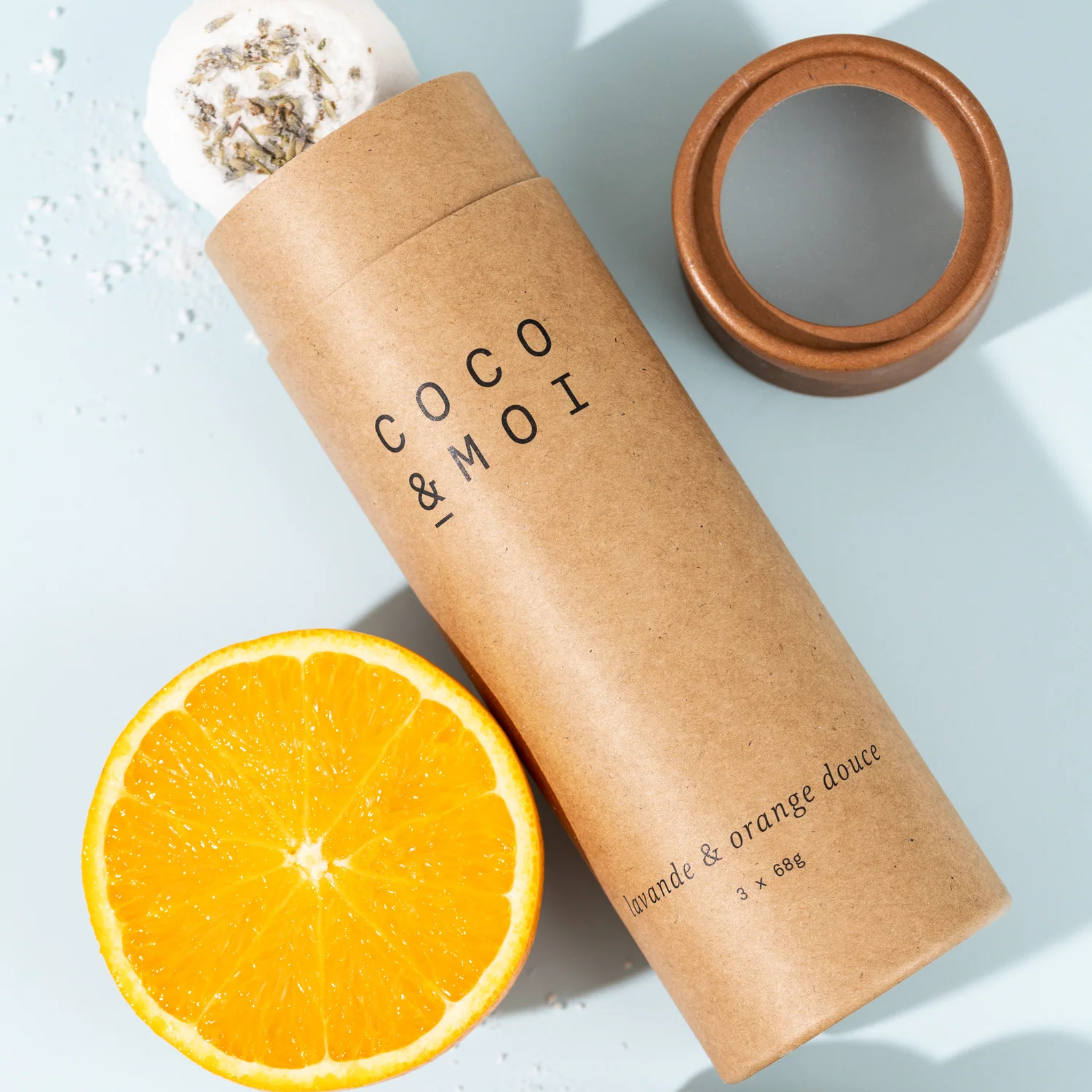 Ensemble de 3 bombes de bain Lavande & Orange Douce 68g - Coco et Moi