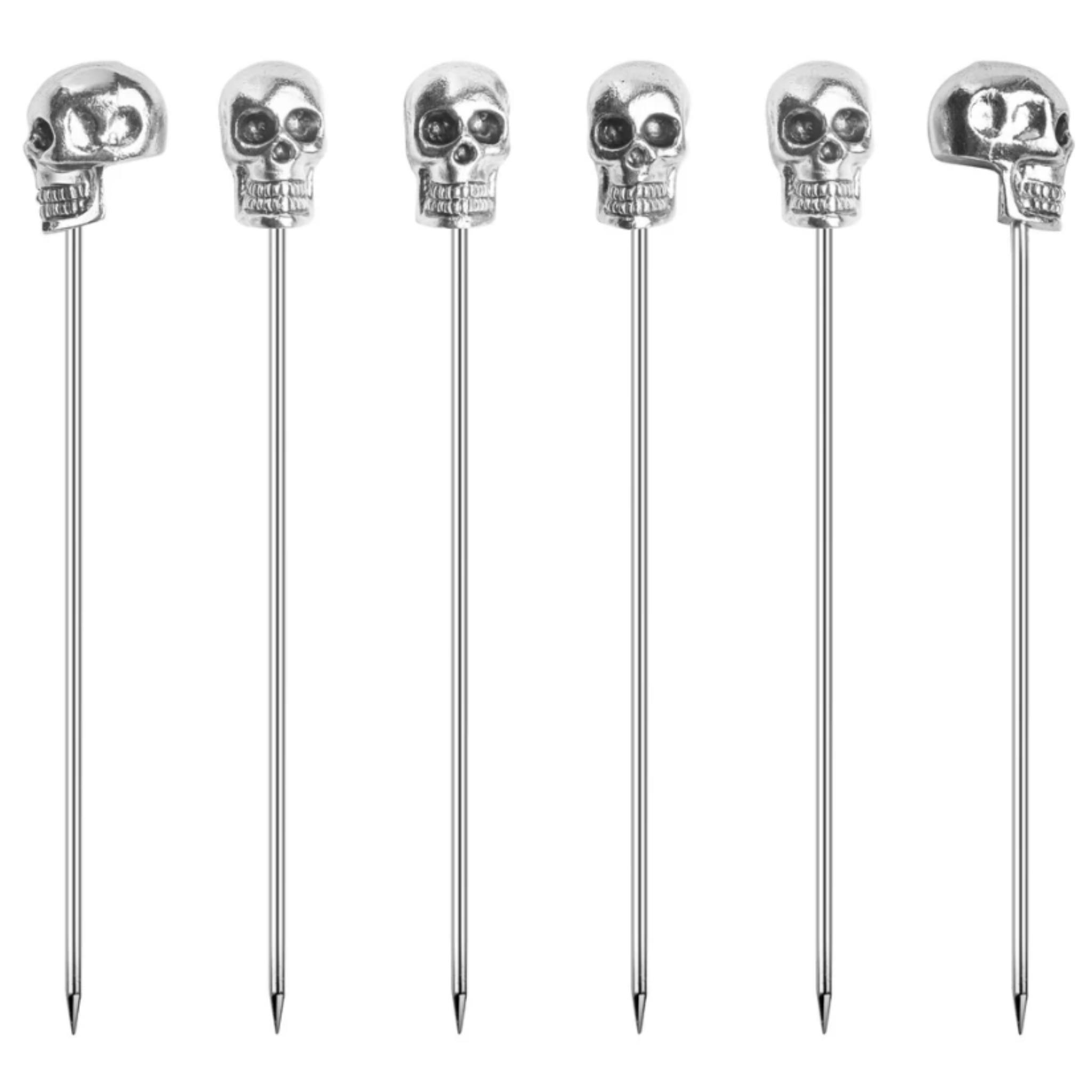 Ensemble de 6 pics à cocktail tête de mort - Final Touch