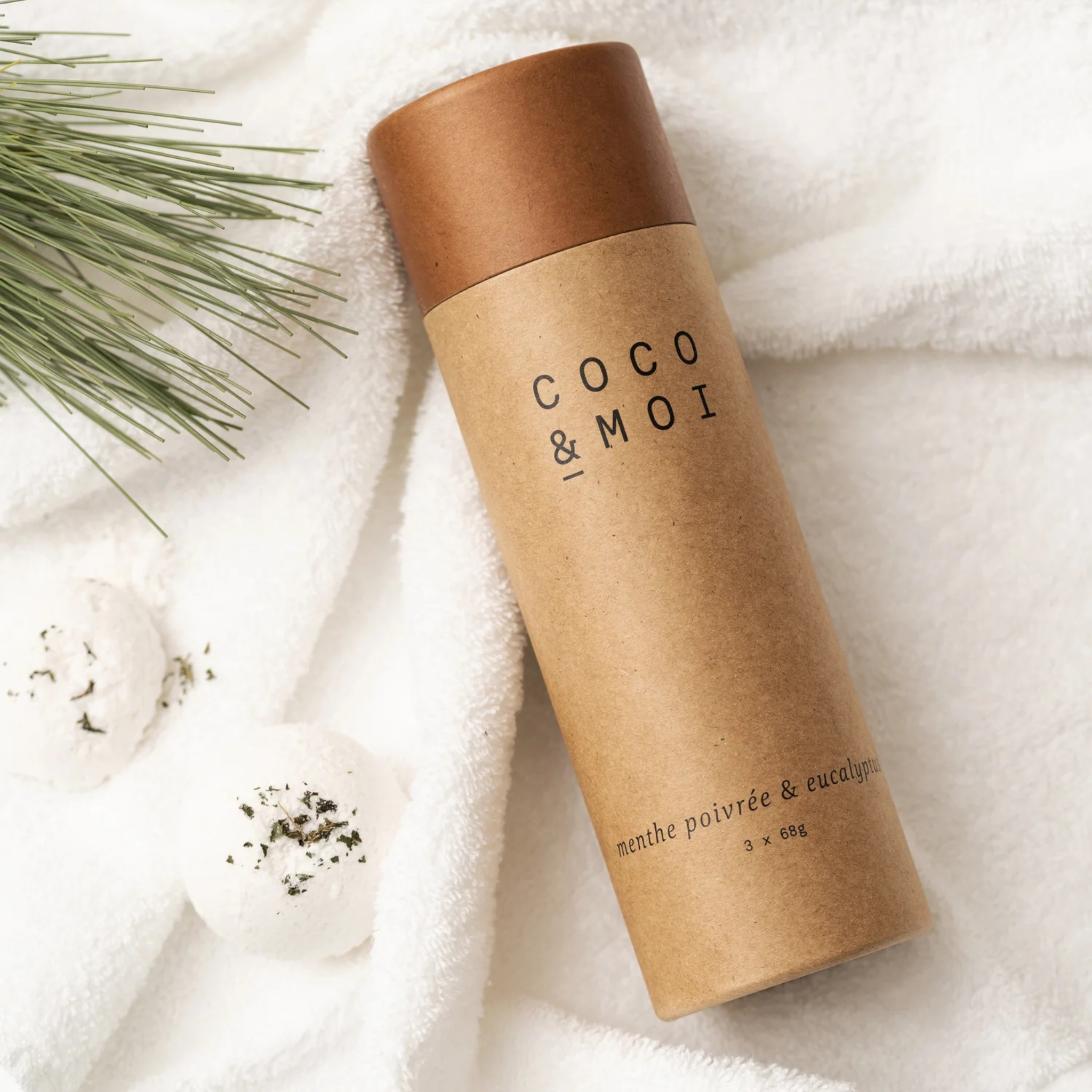 Ensemble de 3 bombes de bain Menthe Poivrée & Eucalyptus 68g - Coco et Moi