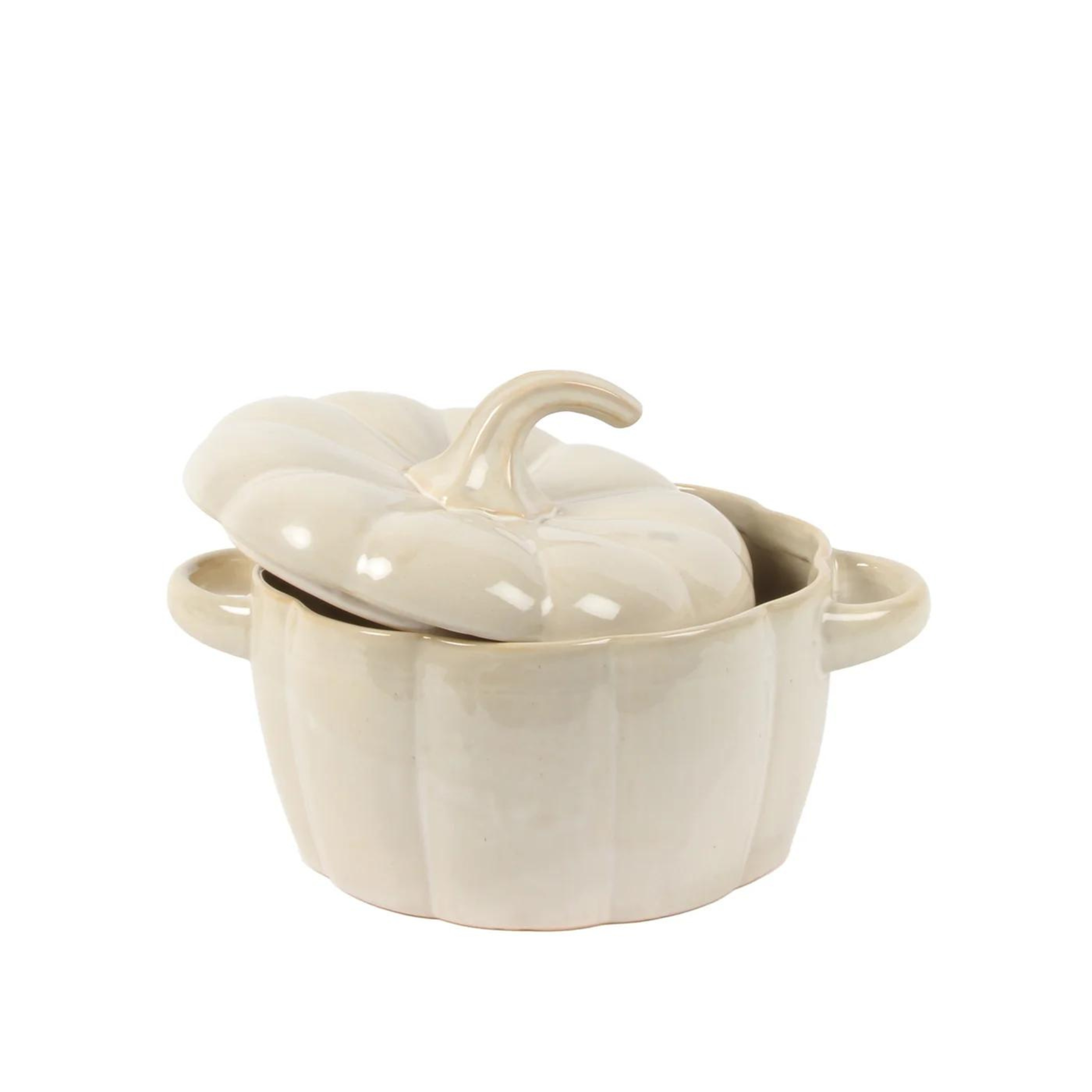 Casserole décorative en grès en forme de citrouille