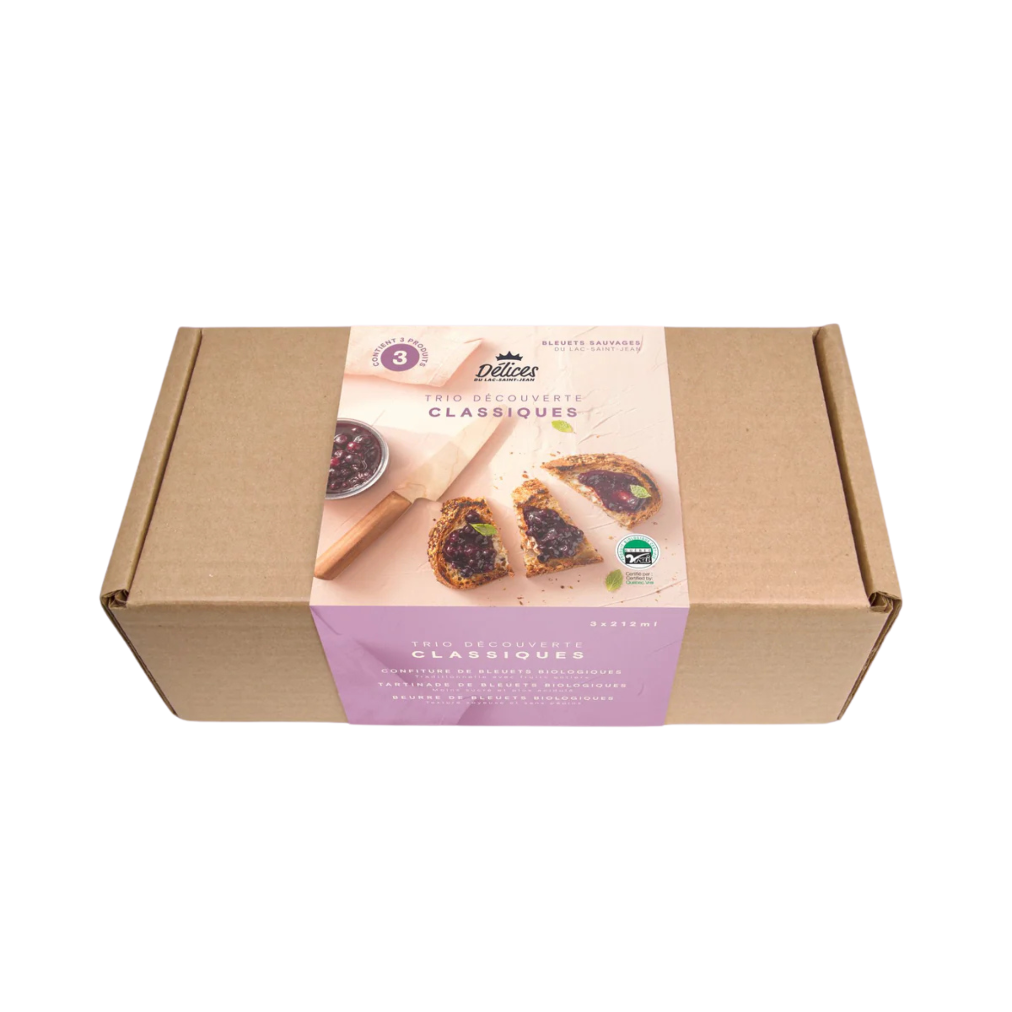 Trio découverte Classiques aux bleuets 212 ml - Délices du Lac-Saint-Jean