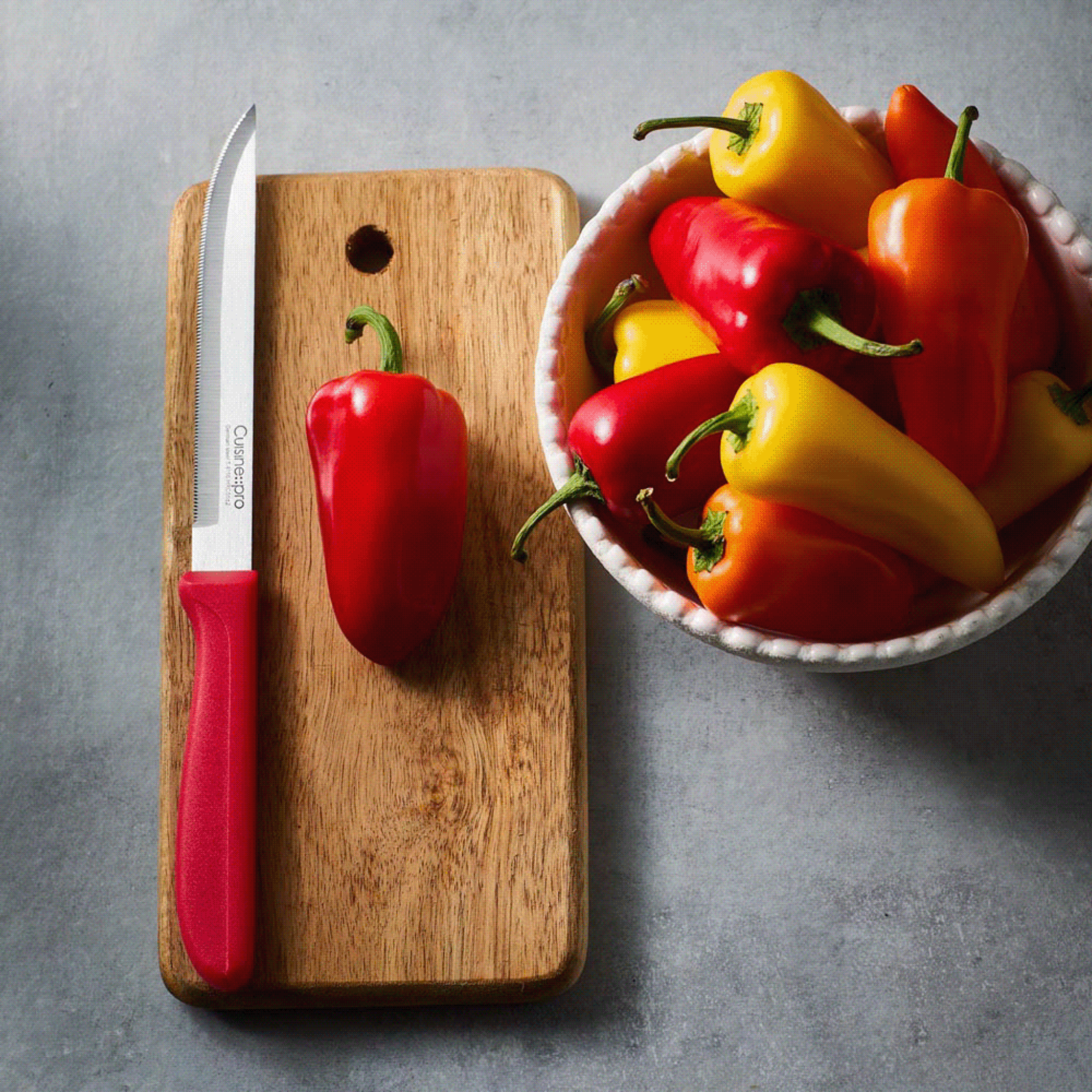 Couteau utilitaire dentelé 13 cm CLASSIC rouge – Cuisine::pro®