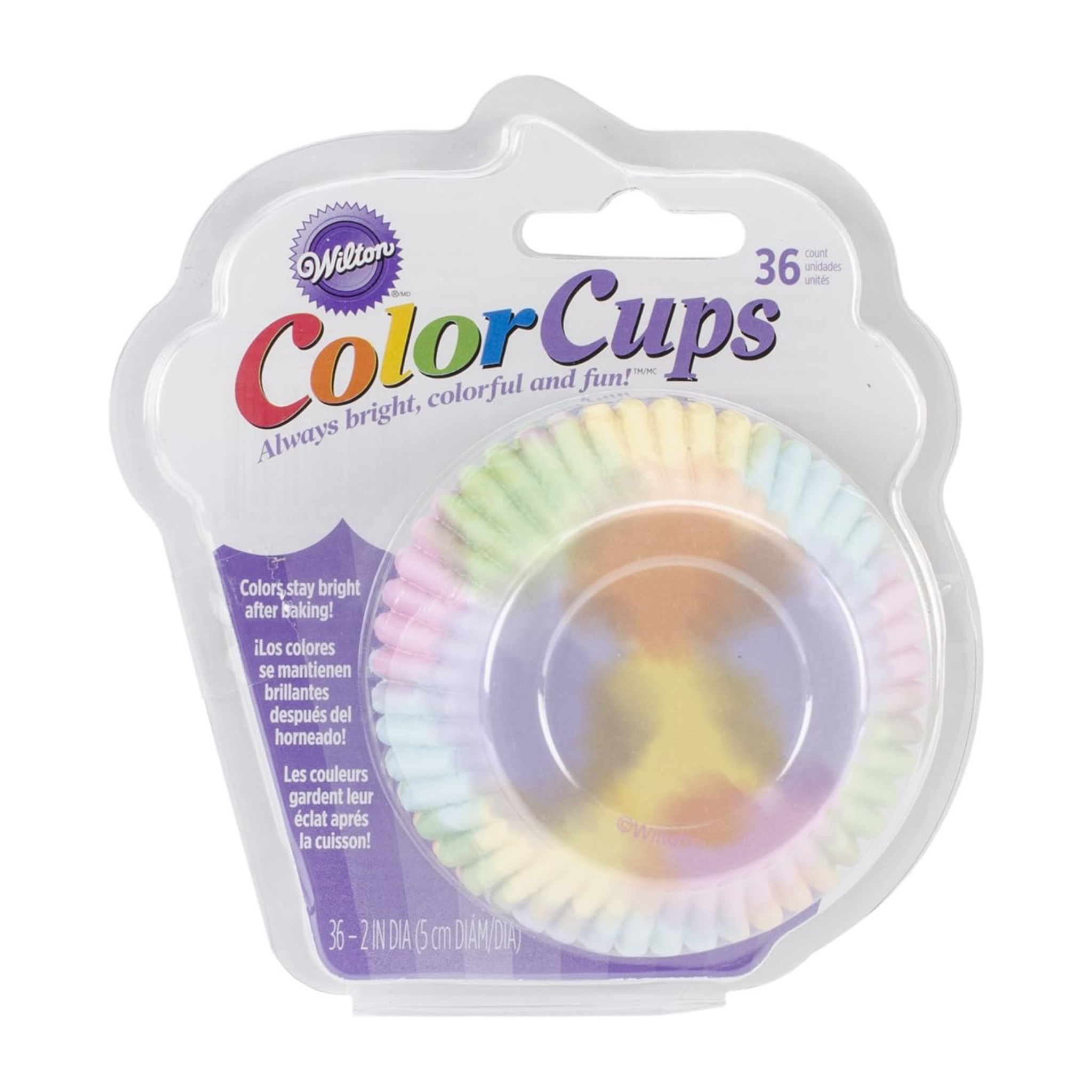 Ensemble de 36 caissettes à cupcakes colorées Watercolor - Wilton