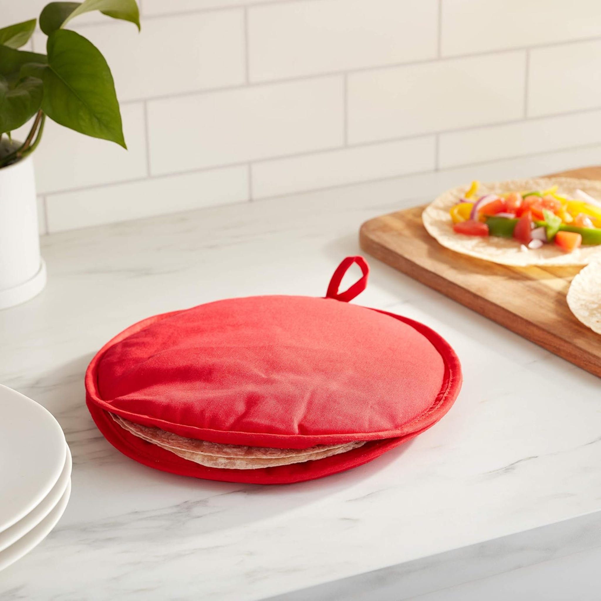 Fox Run 11" Red Cotton Tortilla Warmer