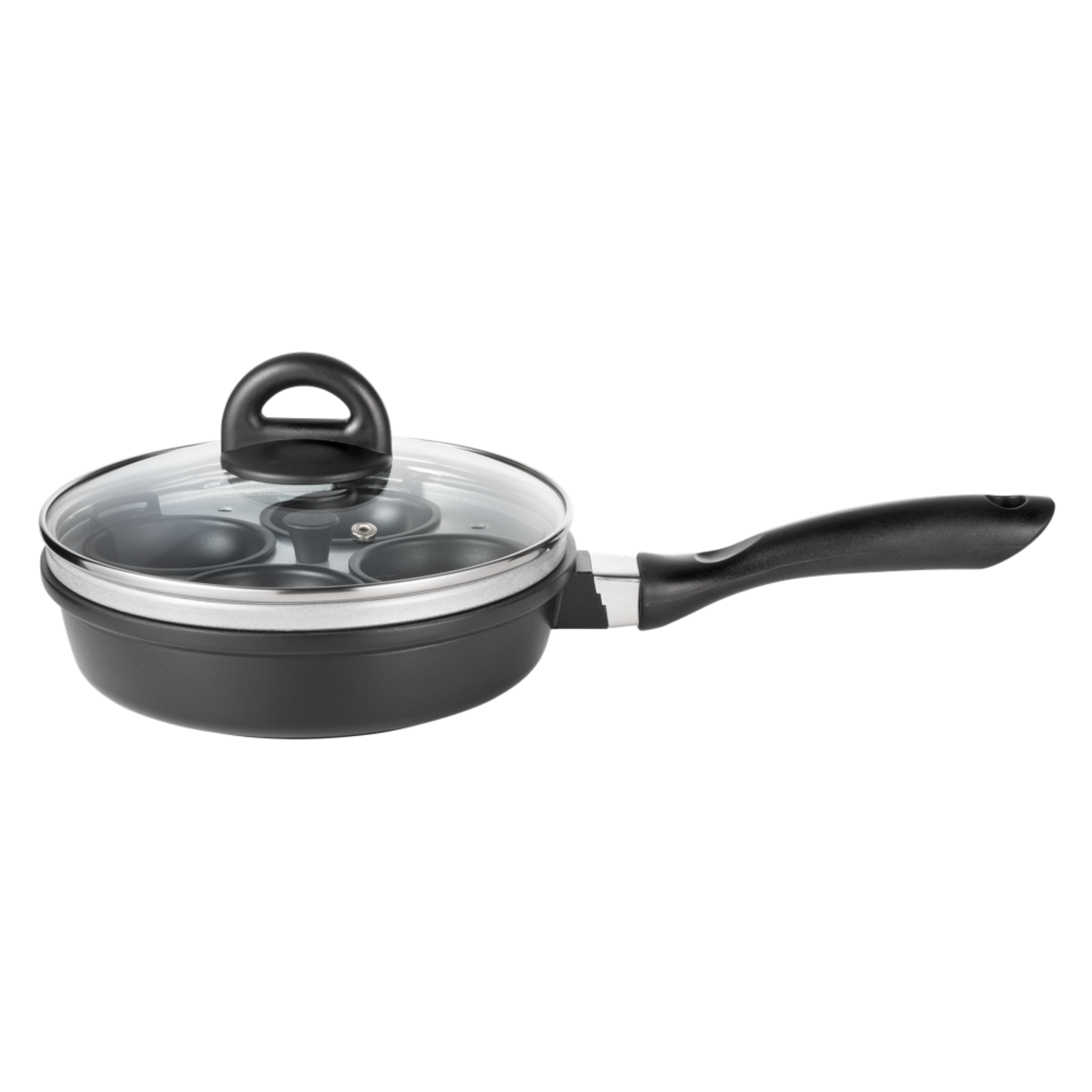 Poêle à frire 8" et pocheuse à quatre œufs avec couvercle 1.4 L STONE - Cuisine::pro®