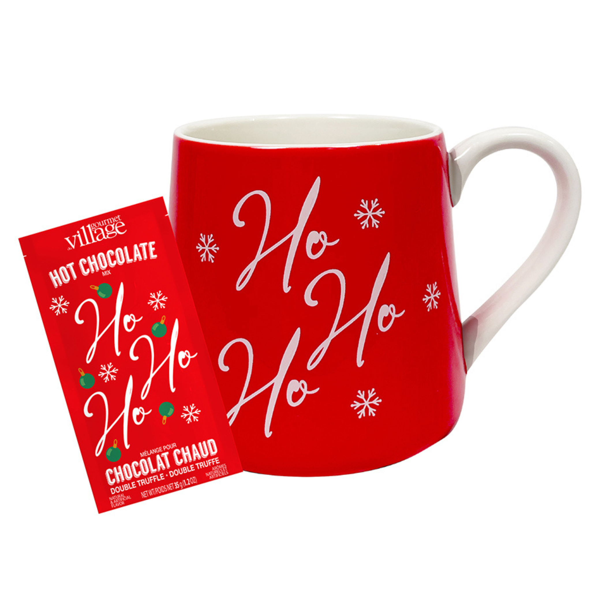 Tasse de Noël rouge avec mélange à chocolat chaud 35g - Gourmet du village