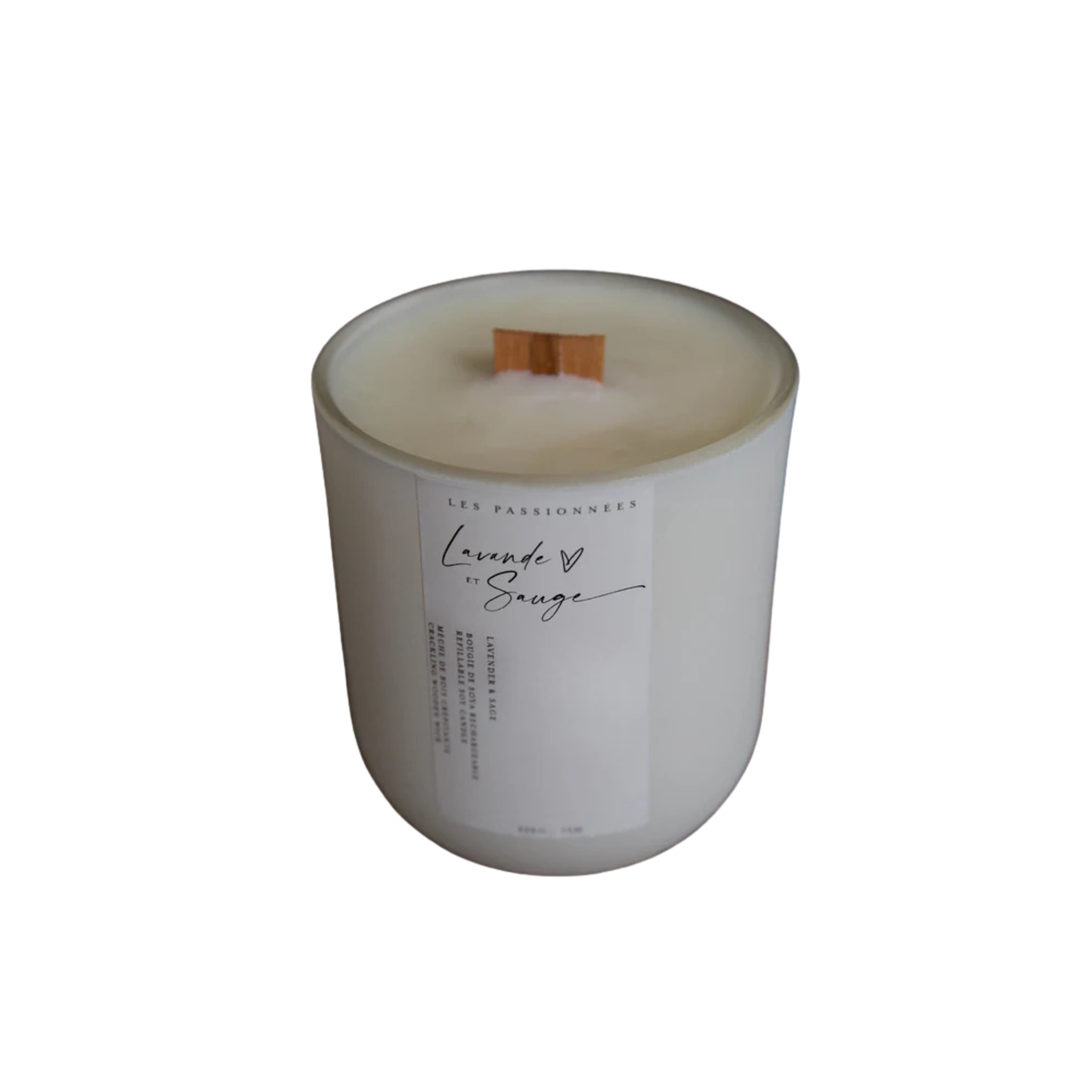 Chandelle rechargeable Lavande & Sauge 226g - Les Passionnées