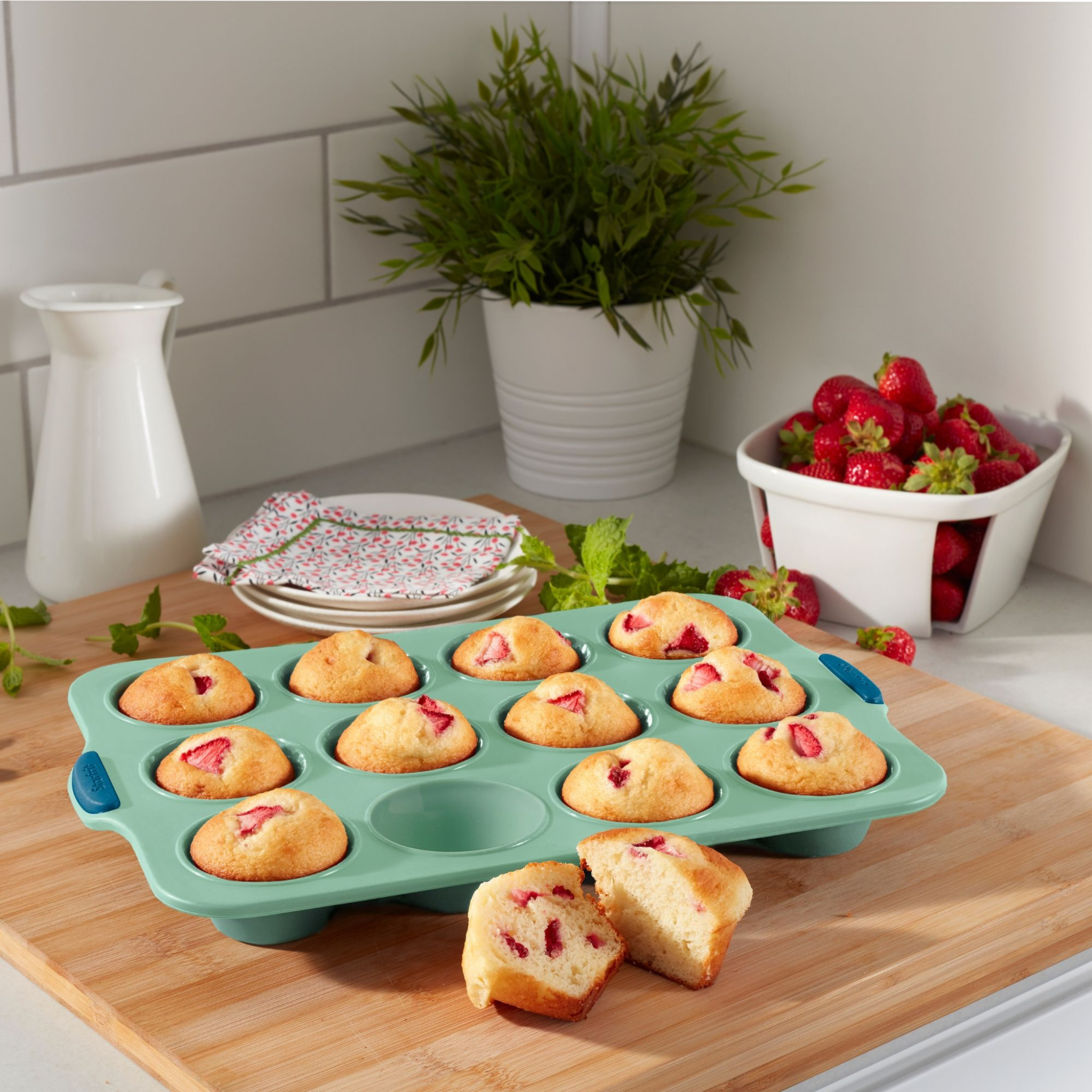 Moule à 12 muffins en silicone Sauge - Starfrit