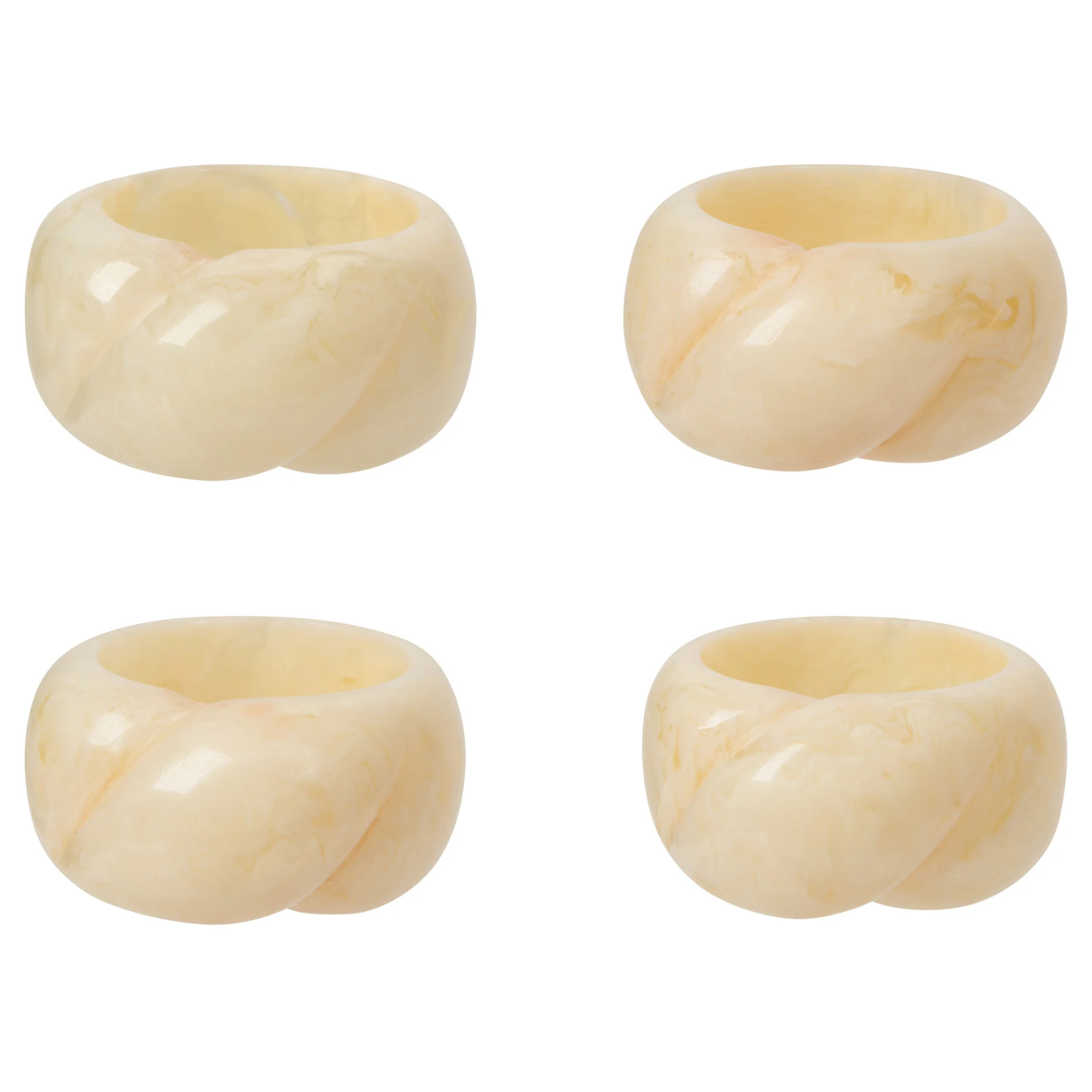Set of 4 Ivory Napkin Rings - Danica